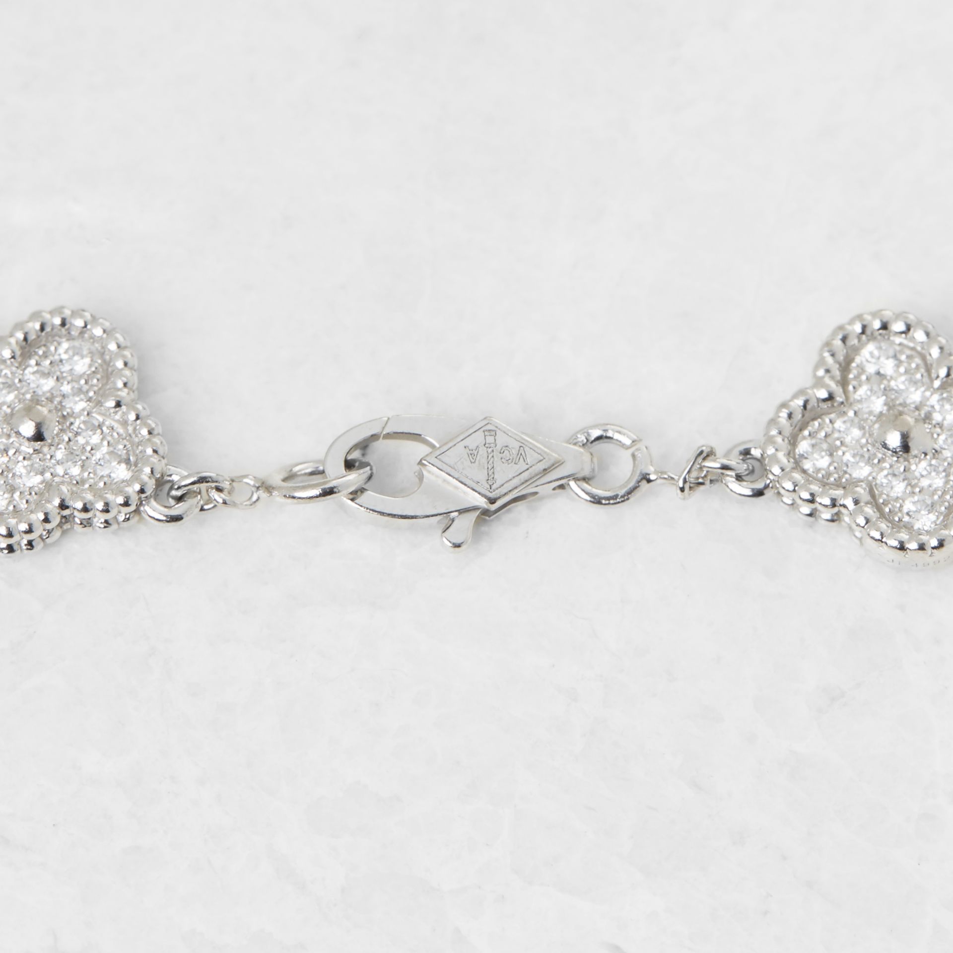 Van Cleef & Arpels 18k White Gold Diamond Sweet Alhambra Bracelet - Image 4 of 7