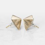 Van Cleef & Arpels 18k Yellow Gold Pyramid Style Earrings