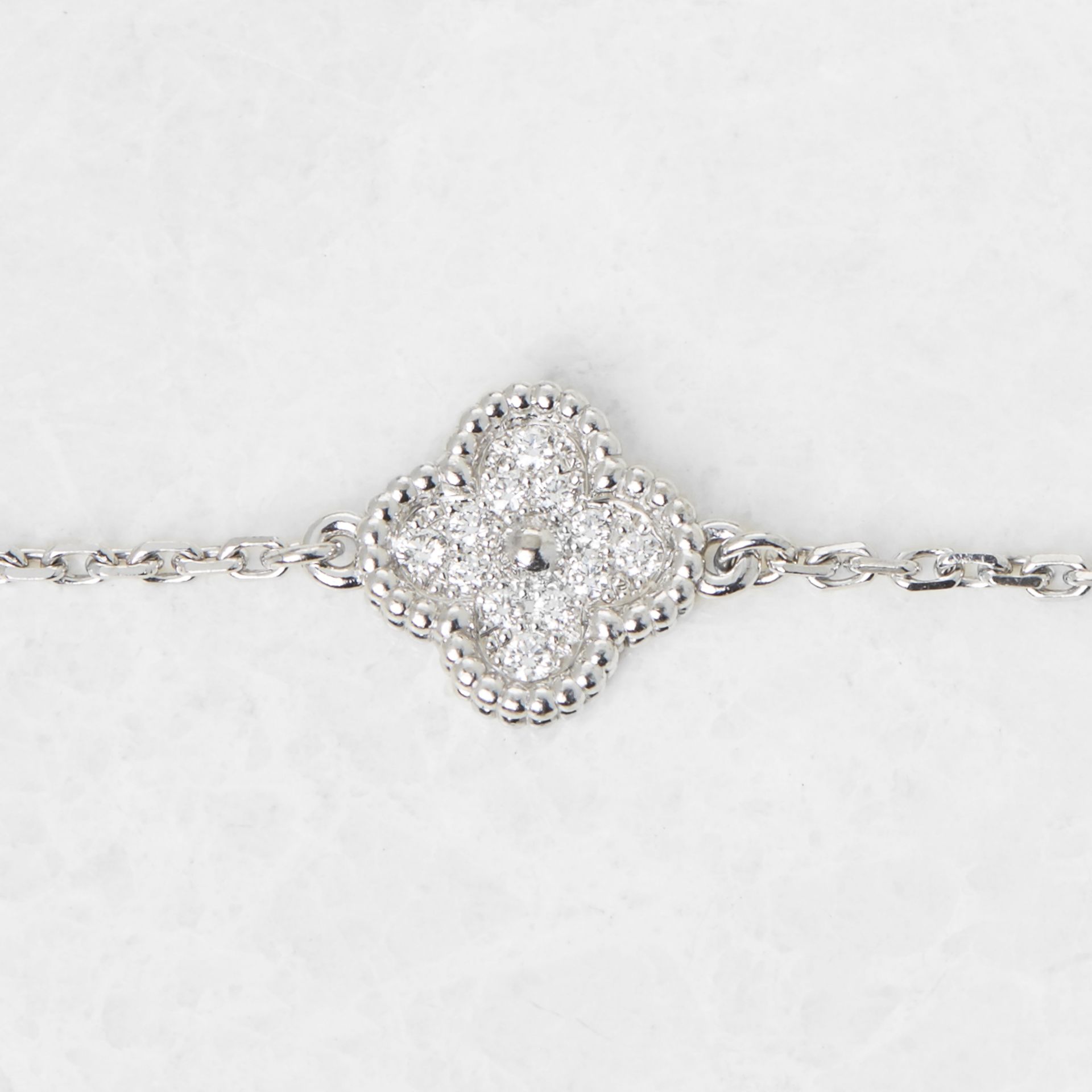 Van Cleef & Arpels 18k White Gold Diamond Sweet Alhambra Bracelet - Image 3 of 7