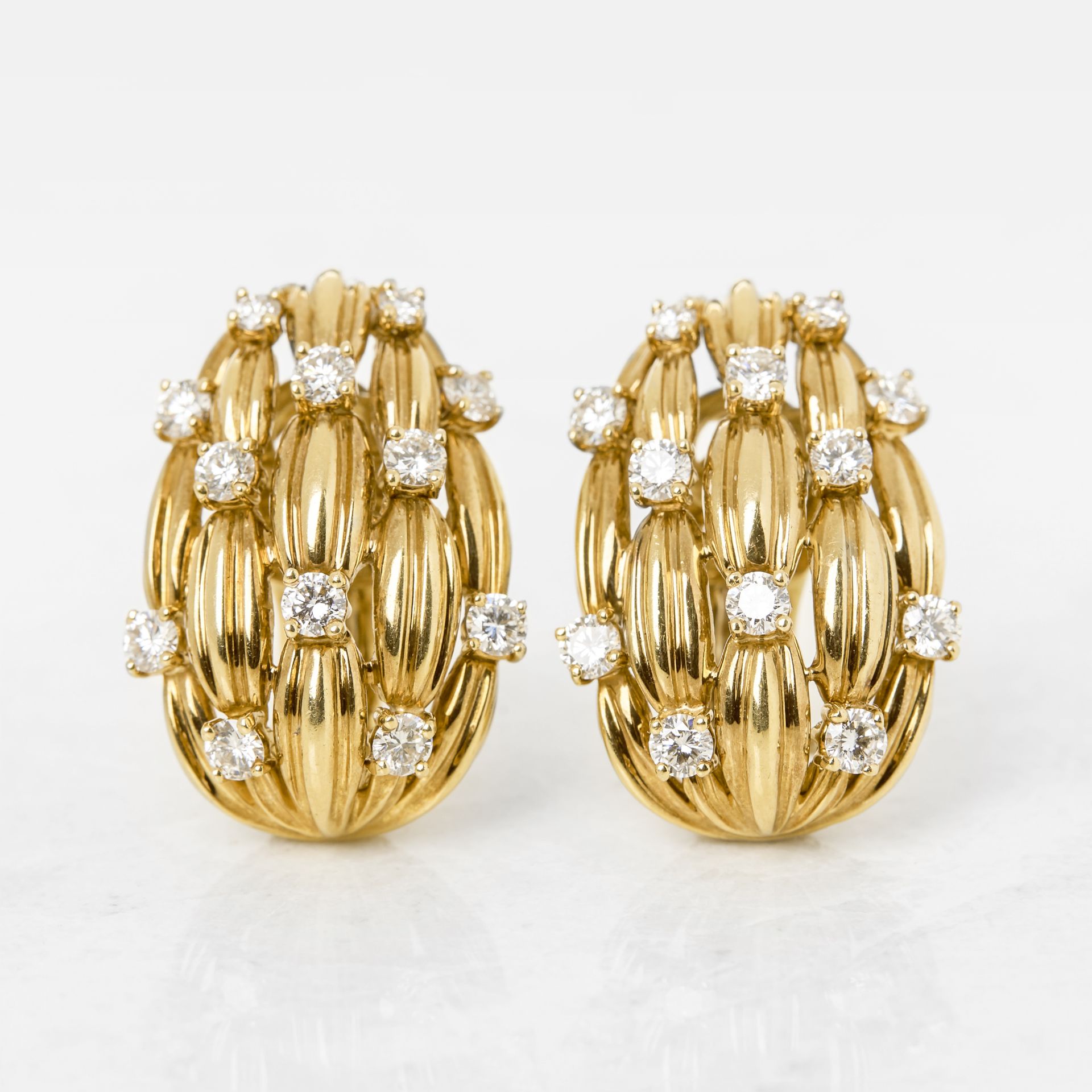 Tiffany & Co. 18k Yellow Gold Diamond Five Strand Vintage Earrings - Image 23 of 23
