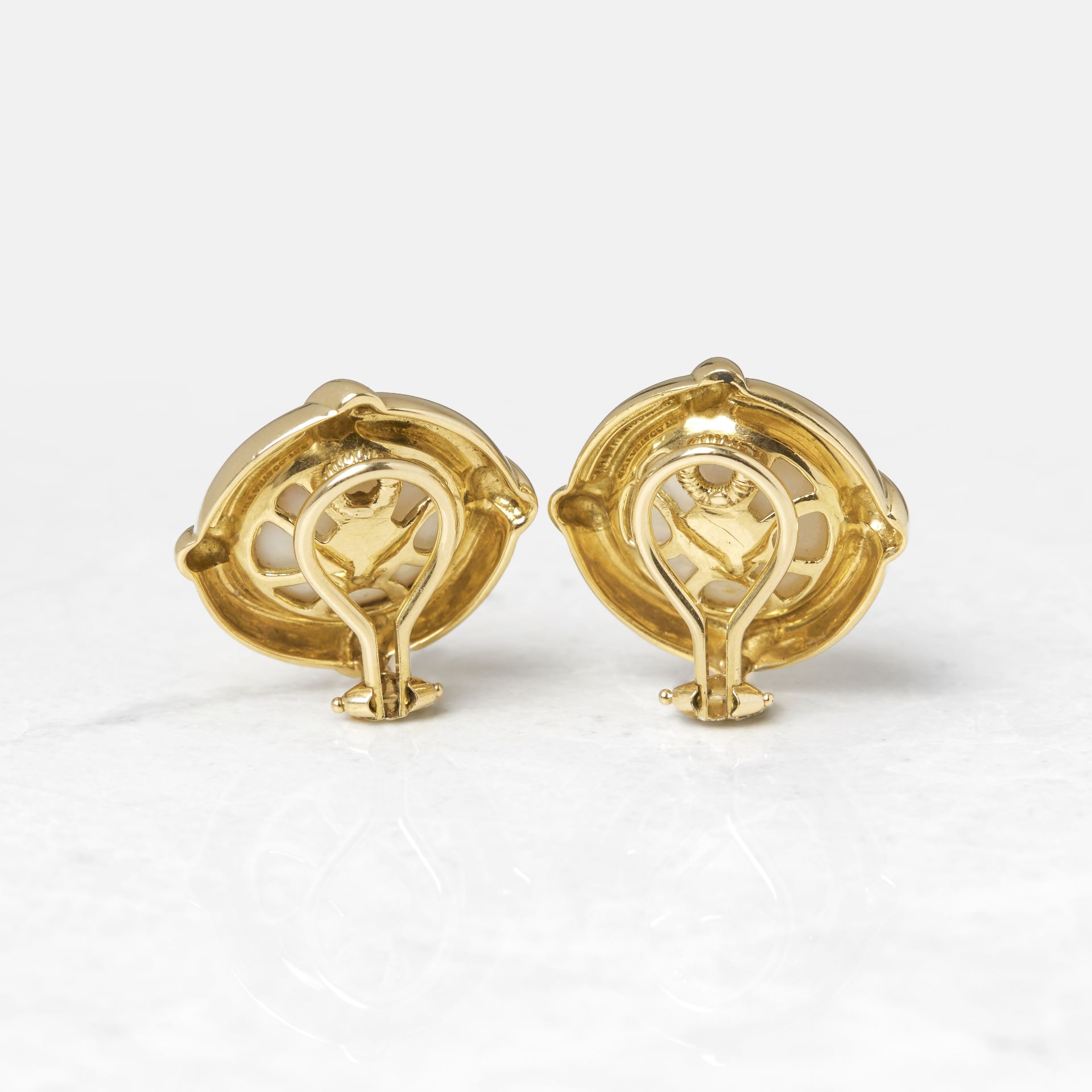 Tiffany & Co. 18k Yellow Gold Mabe Pearl Earrings - Image 9 of 15