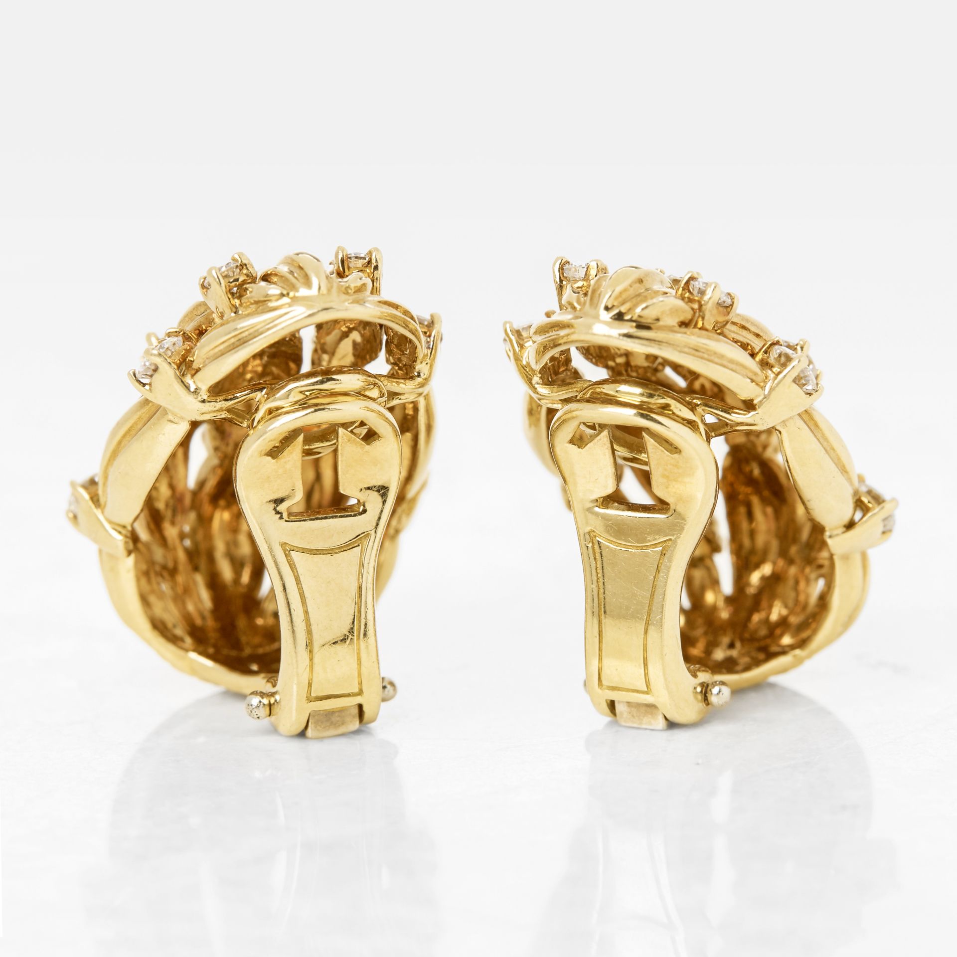 Tiffany & Co. 18k Yellow Gold Diamond Five Strand Vintage Earrings - Image 12 of 23