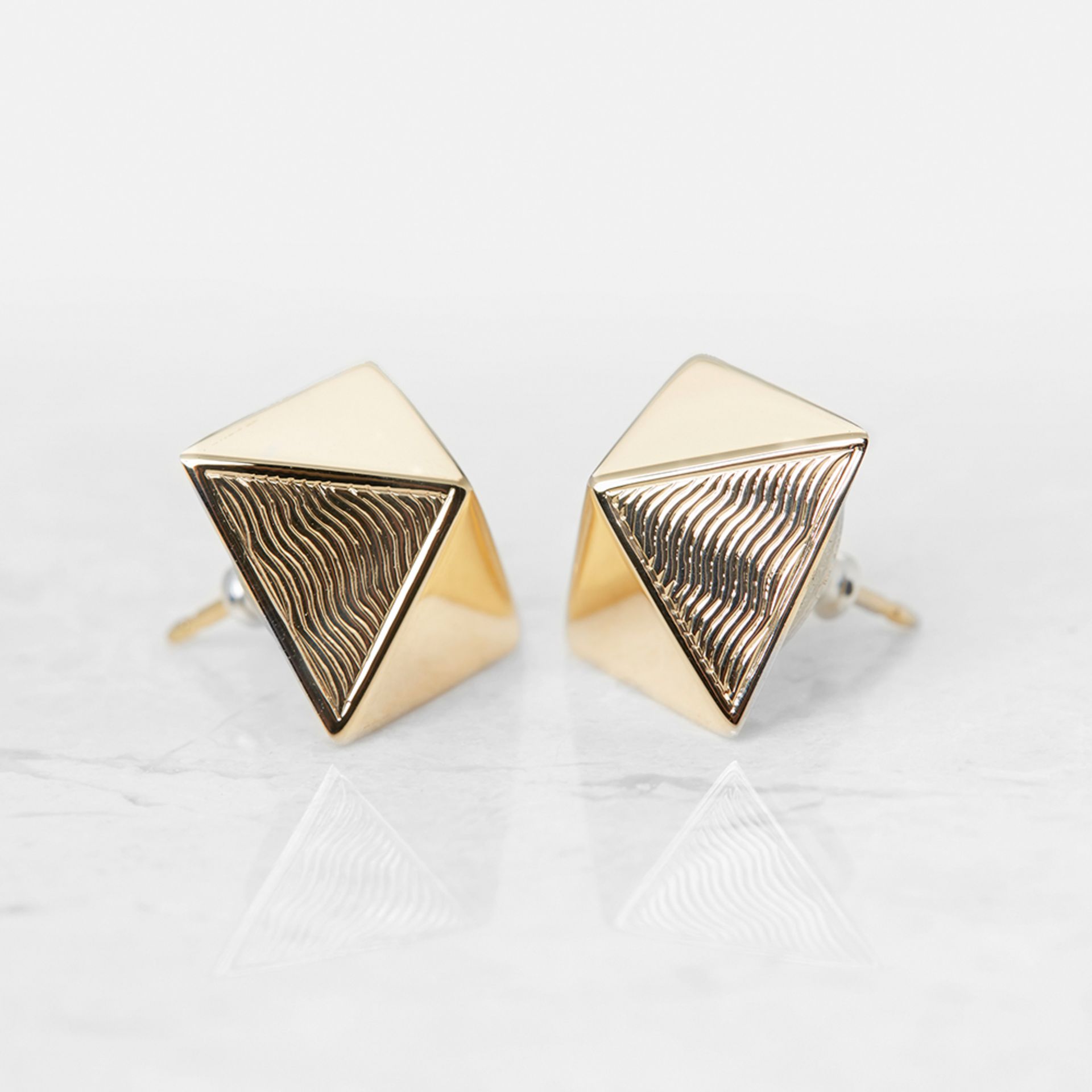 Van Cleef & Arpels 18k Yellow Gold Pyramid Style Earrings - Image 2 of 6