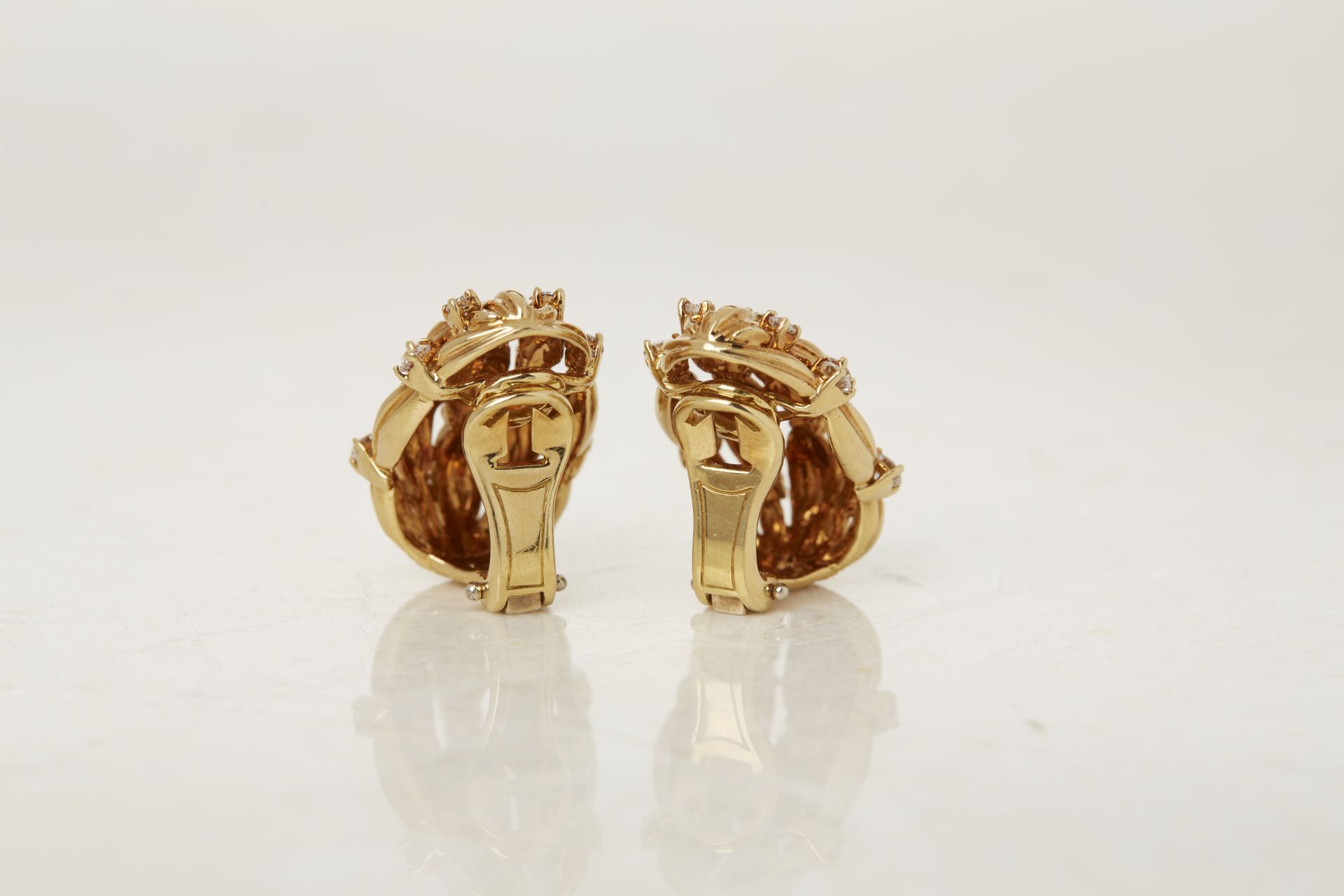 Tiffany & Co. 18k Yellow Gold Diamond Five Strand Vintage Earrings - Image 21 of 23