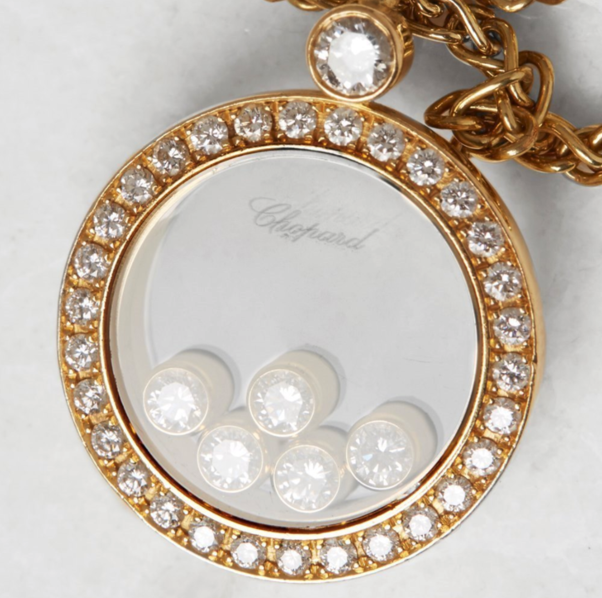 Chopard 18k Yellow Gold Happy Diamonds Necklace - Image 5 of 9