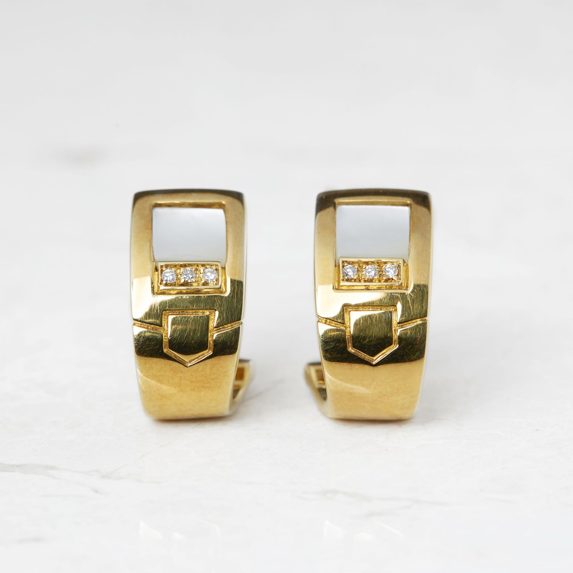Audemars Piguet 18k Yellow Gold Mabe Pearl & Diamond Earrings - Image 8 of 13