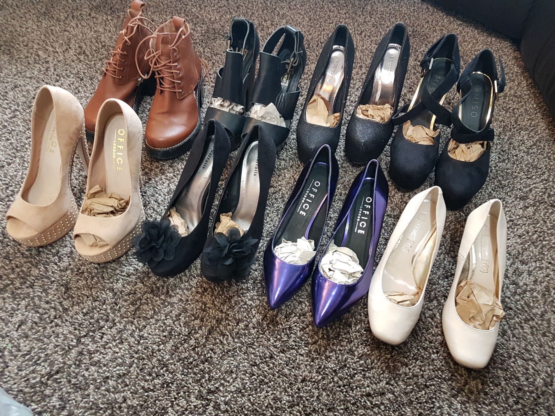8 x Grade A/B Customer Returns Ladies Shoes - Topshop, Miso, Next, Office RRP £370