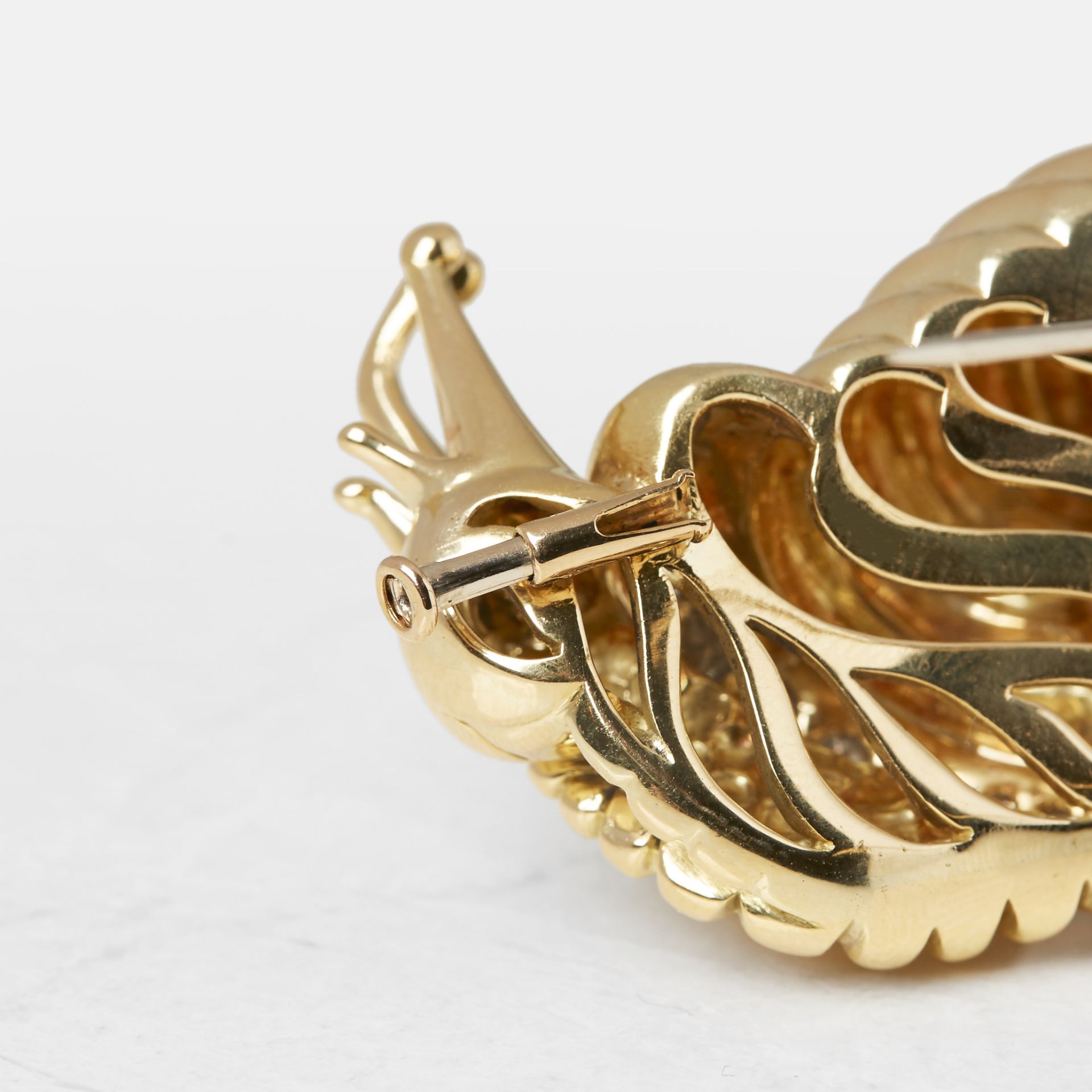 Rene Boivin 18k Yellow Gold Diamond Snail Brooch with Presentation Box - Image 8 of 19