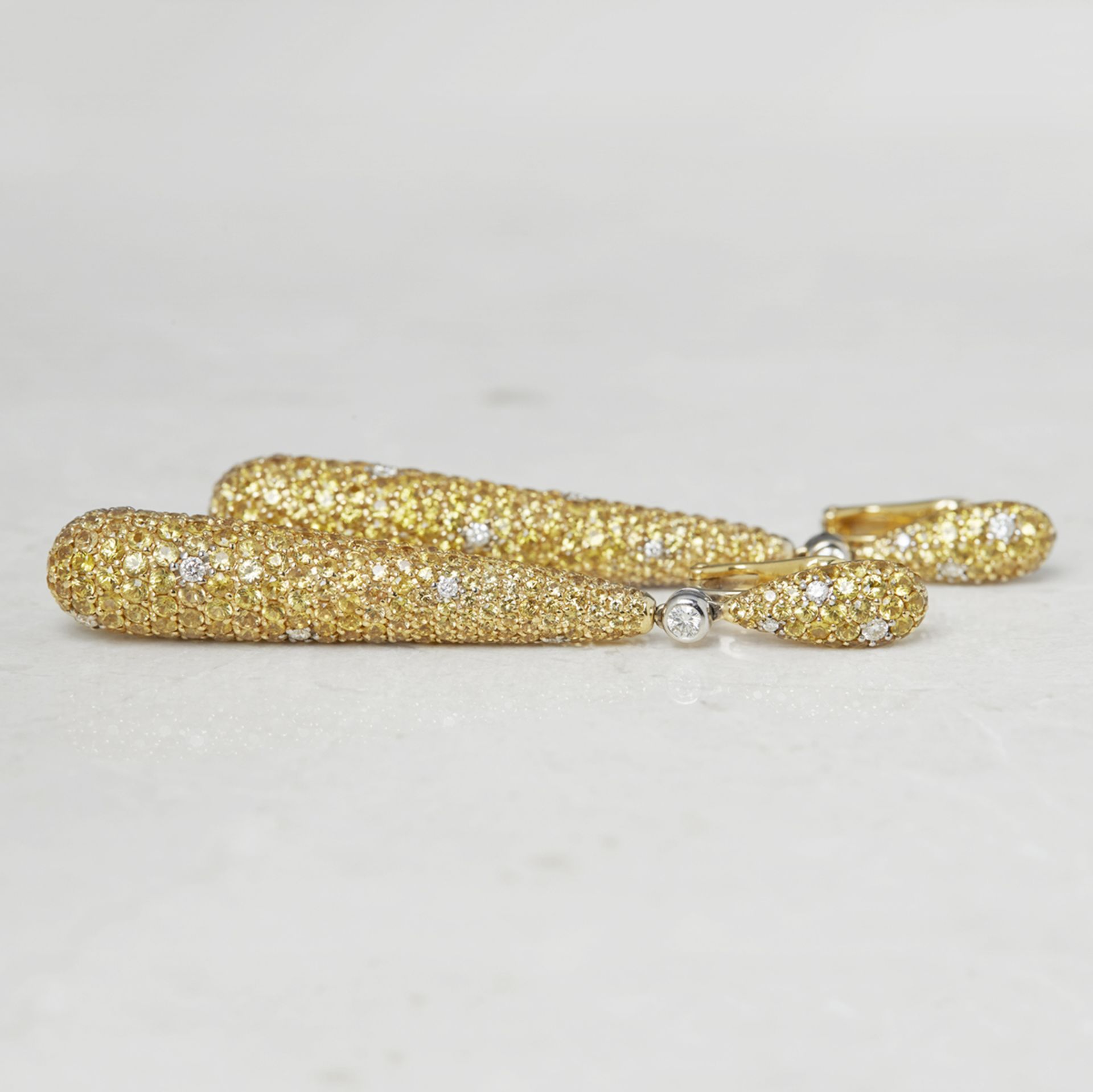 De Grisogono 18k Yellow Gold Yellow Diamond Gocce Drop Earrings with Original Earrings Pouch - Image 2 of 8