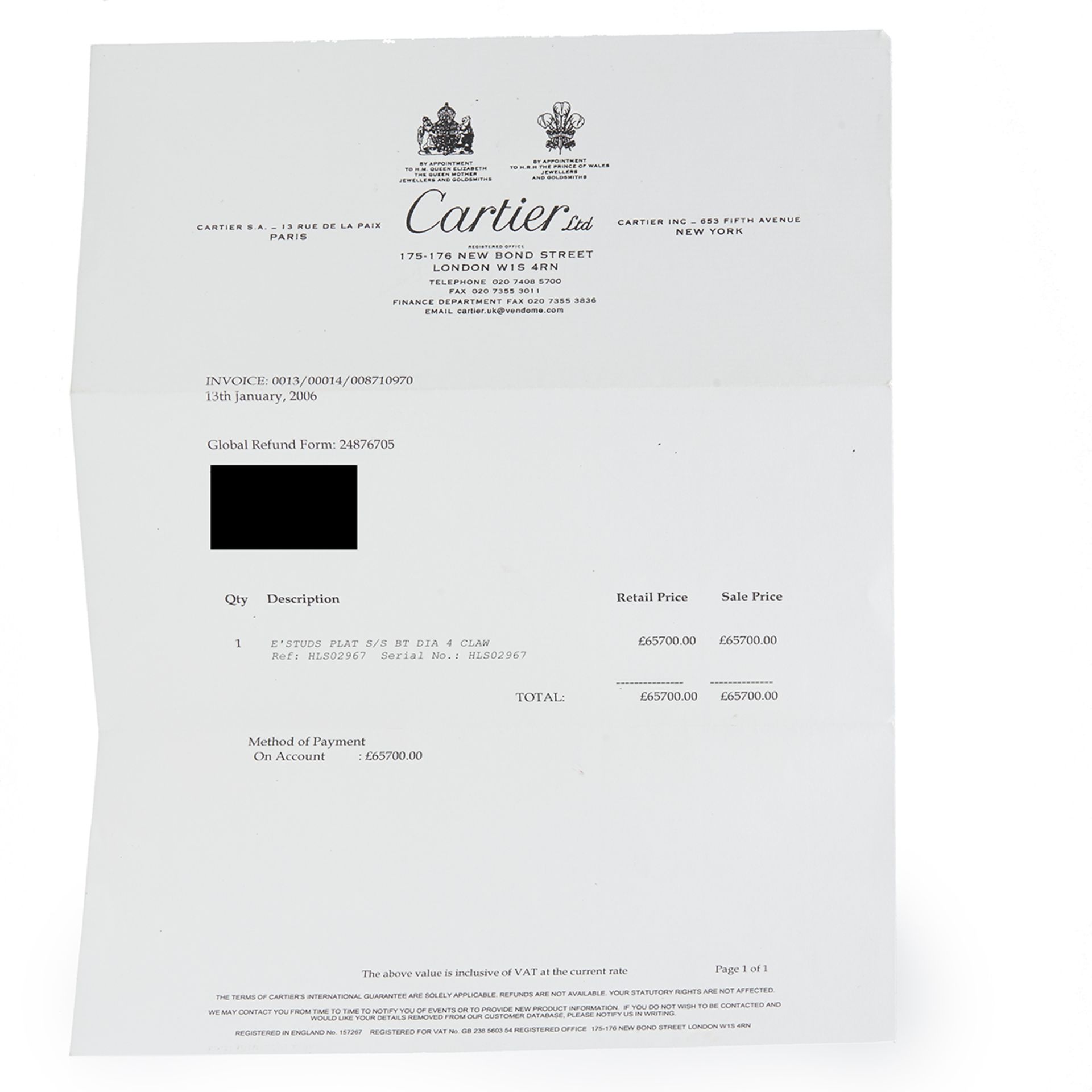 Cartier Platinum Round Brilliant Cut 4.03ct Diamond Stud Earrings with GIA & Cartier Certificates - Image 7 of 12