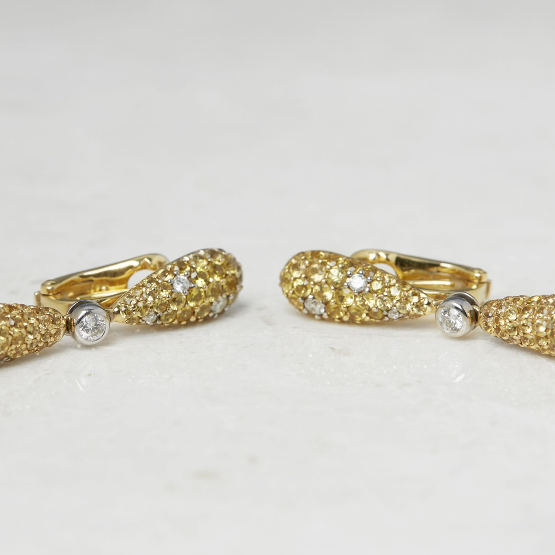 De Grisogono 18k Yellow Gold Yellow Diamond Gocce Drop Earrings with Original Earrings Pouch - Image 4 of 8