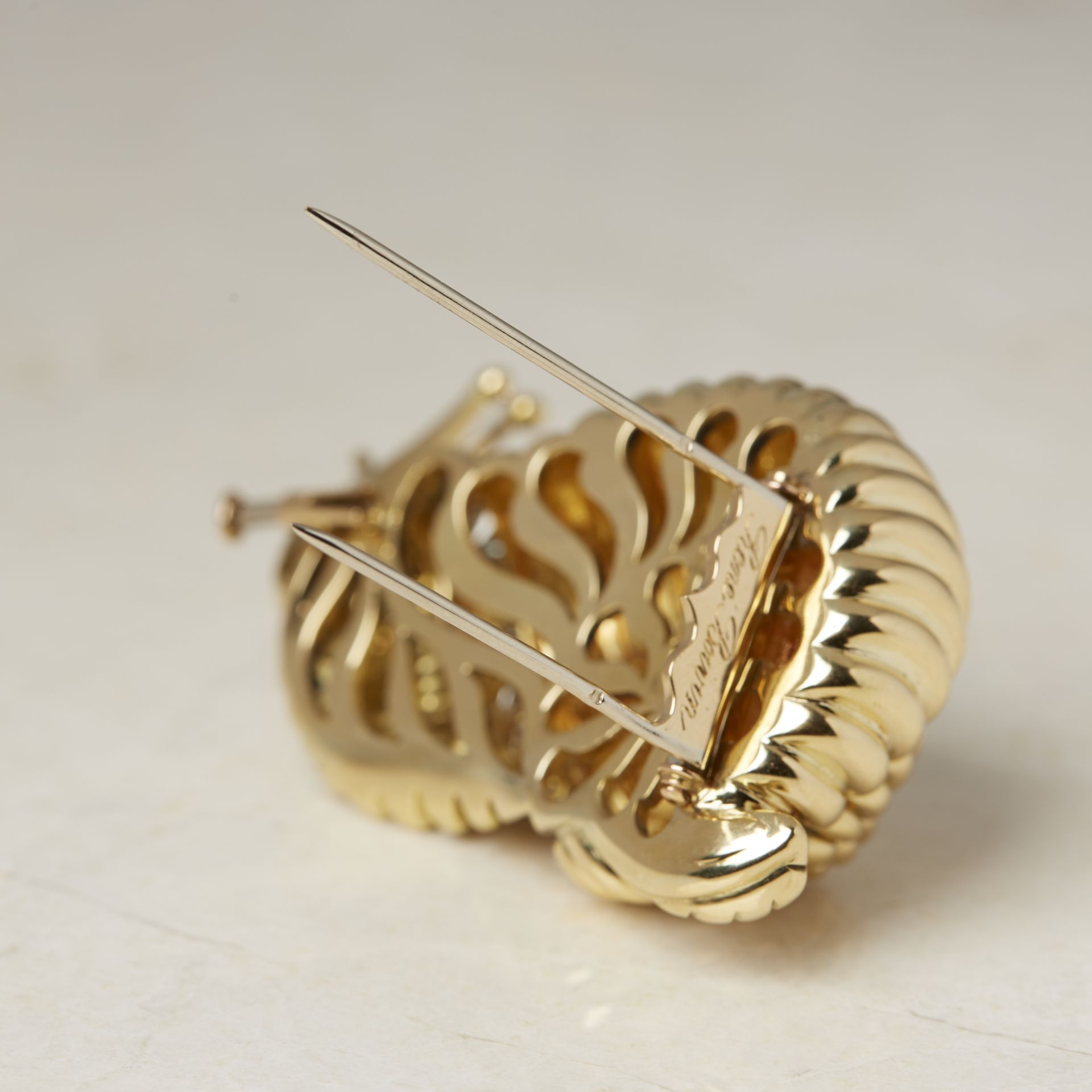 Rene Boivin 18k Yellow Gold Diamond Snail Brooch with Presentation Box - Image 13 of 19
