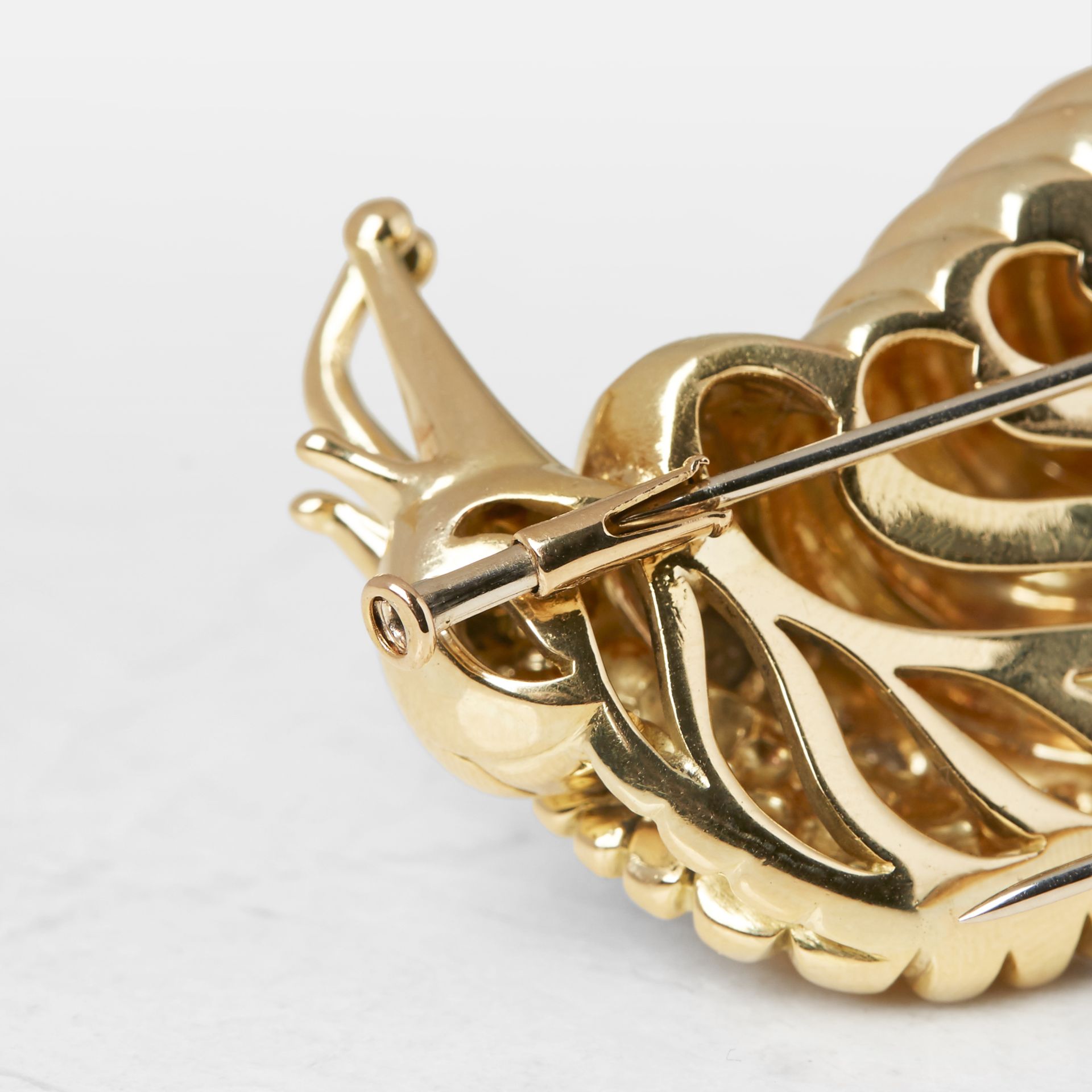 Rene Boivin 18k Yellow Gold Diamond Snail Brooch with Presentation Box - Image 9 of 19