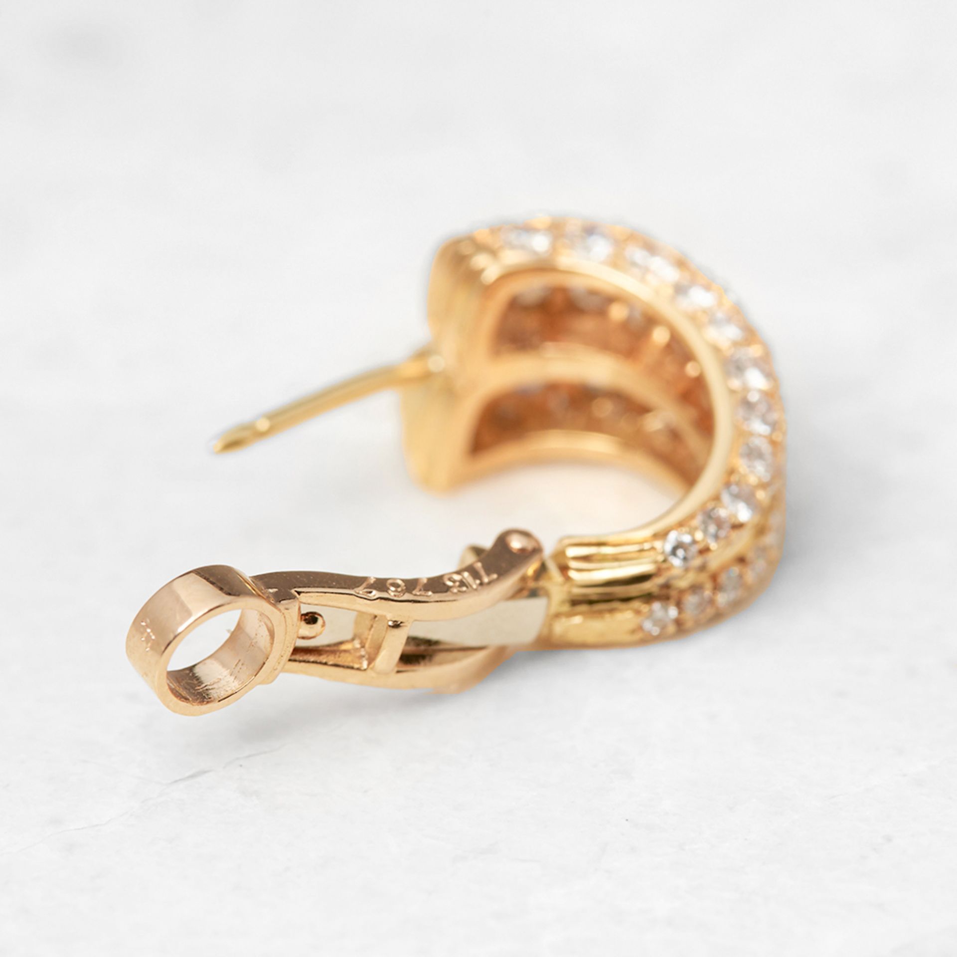 Cartier 18k Yellow Gold Diamond Double Hoop Earrings with Cartier Box - Image 6 of 10
