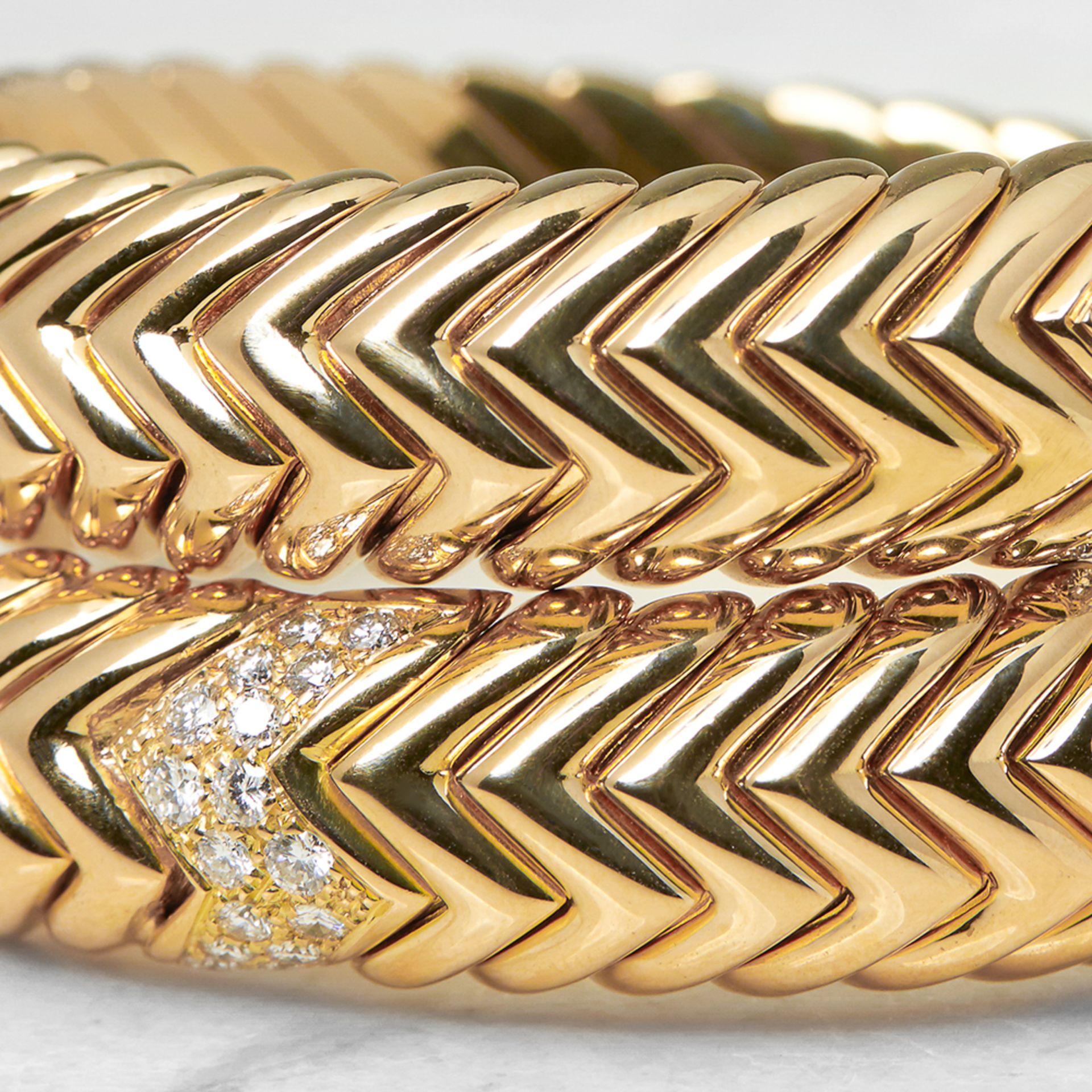 Bulgari 18k Yellow Gold 2.00ct Diamond Serpenti Bracelet with Presentation Box - Image 3 of 7