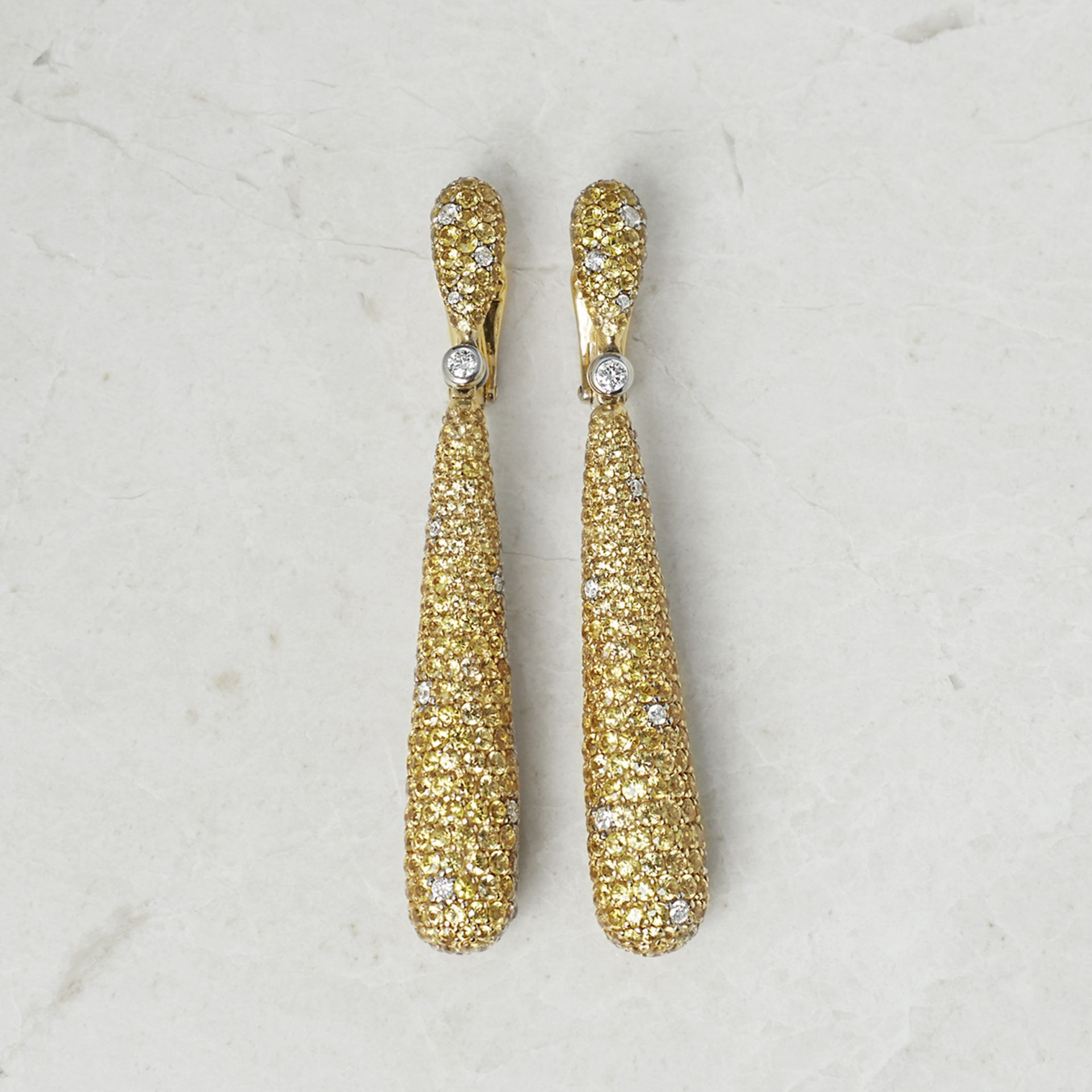 De Grisogono 18k Yellow Gold Yellow Diamond Gocce Drop Earrings with Original Earrings Pouch