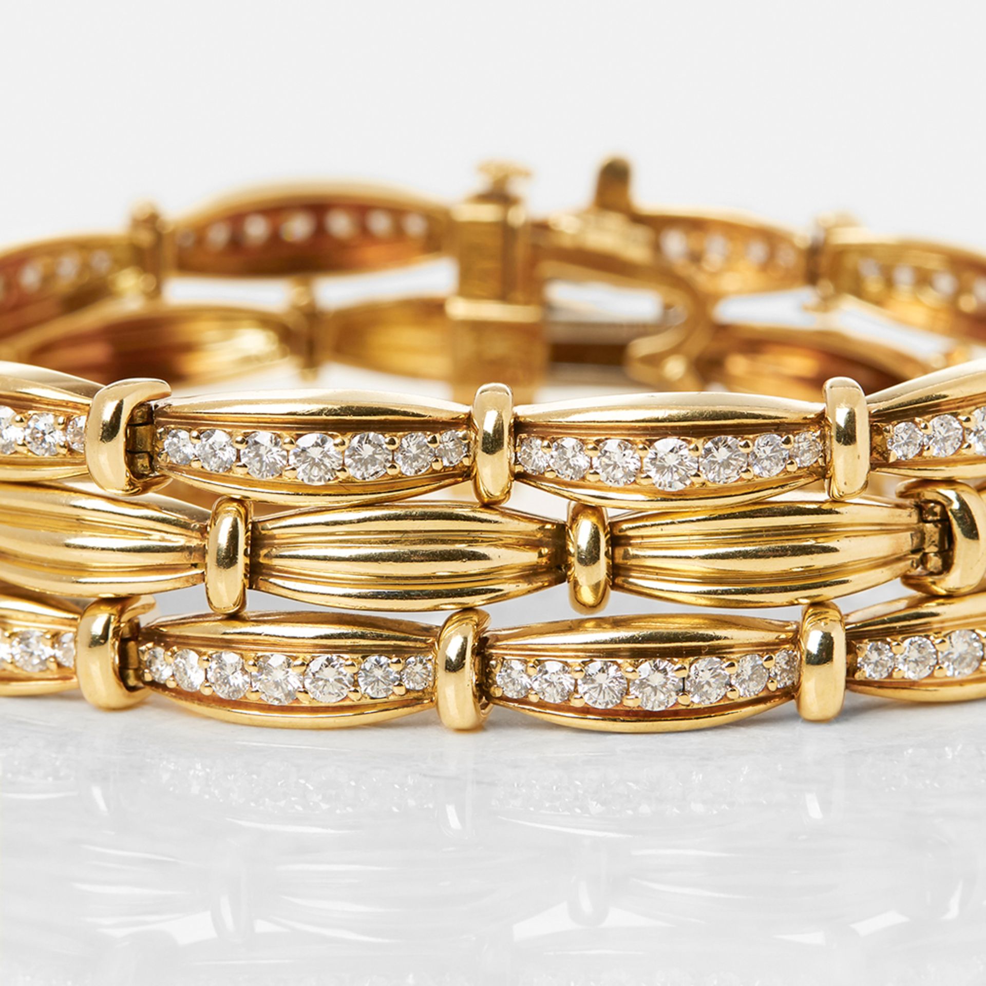 Tiffany & Co. 18k Yellow Gold Diamond Three Strand Vintage Bracelet with Presentation Box - Image 6 of 17
