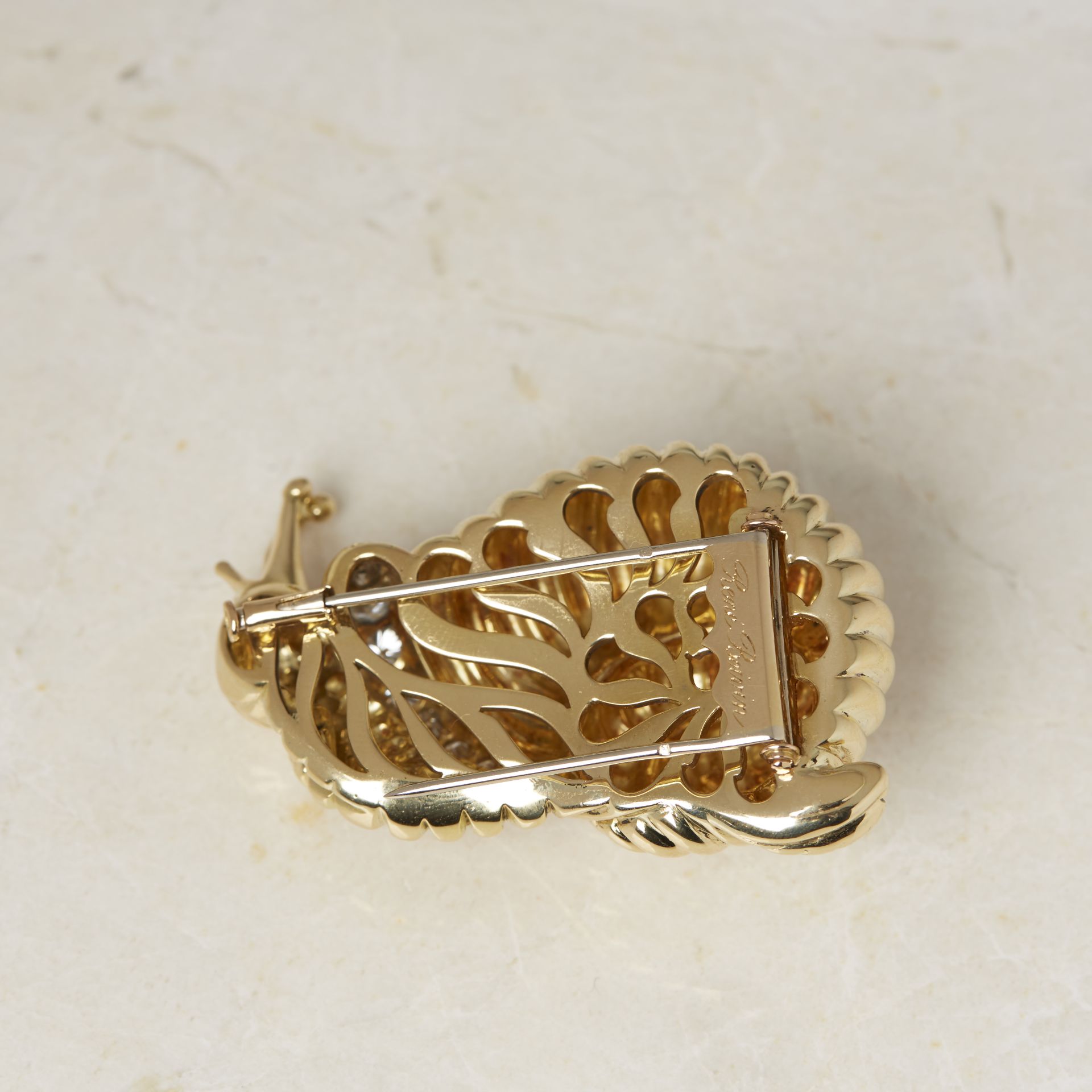 Rene Boivin 18k Yellow Gold Diamond Snail Brooch with Presentation Box - Image 18 of 19