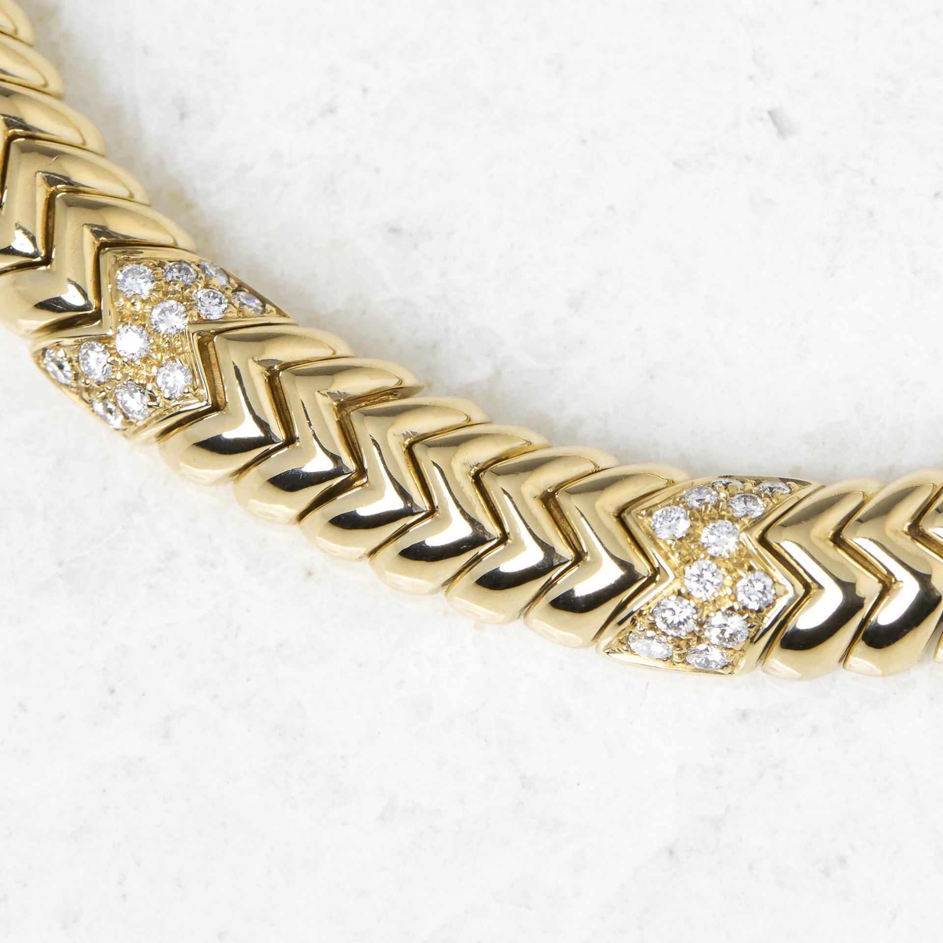 Bulgari 18k Yellow Gold 3.00ct Diamond Link Necklace with Presentation Box - Image 3 of 11