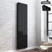 (N14) 1800x458mm Gloss Black Double Flat Panel Vertical Radiator RRP £499.99. Our Thera Flat Panel