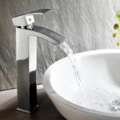 (N36) Sleek Chrome Modern Bathroom Basin Sink Lever Mixer Tap Presenting a contemporary design, this