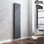 (N13) 1800x376mm Anthracite Double Flat Panel Vertical Radiator RRP £449.99 Designer Touch Ultra-