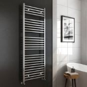 (N12) 1600x600mm -25mm Tubes - Chrome Heated Straight Rail Ladder Towel Radiator. Benefit from the