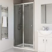 (N27) 1000mm - Elements Bi Fold Shower Door. RRP £299.99. The bi fold design allows for the door