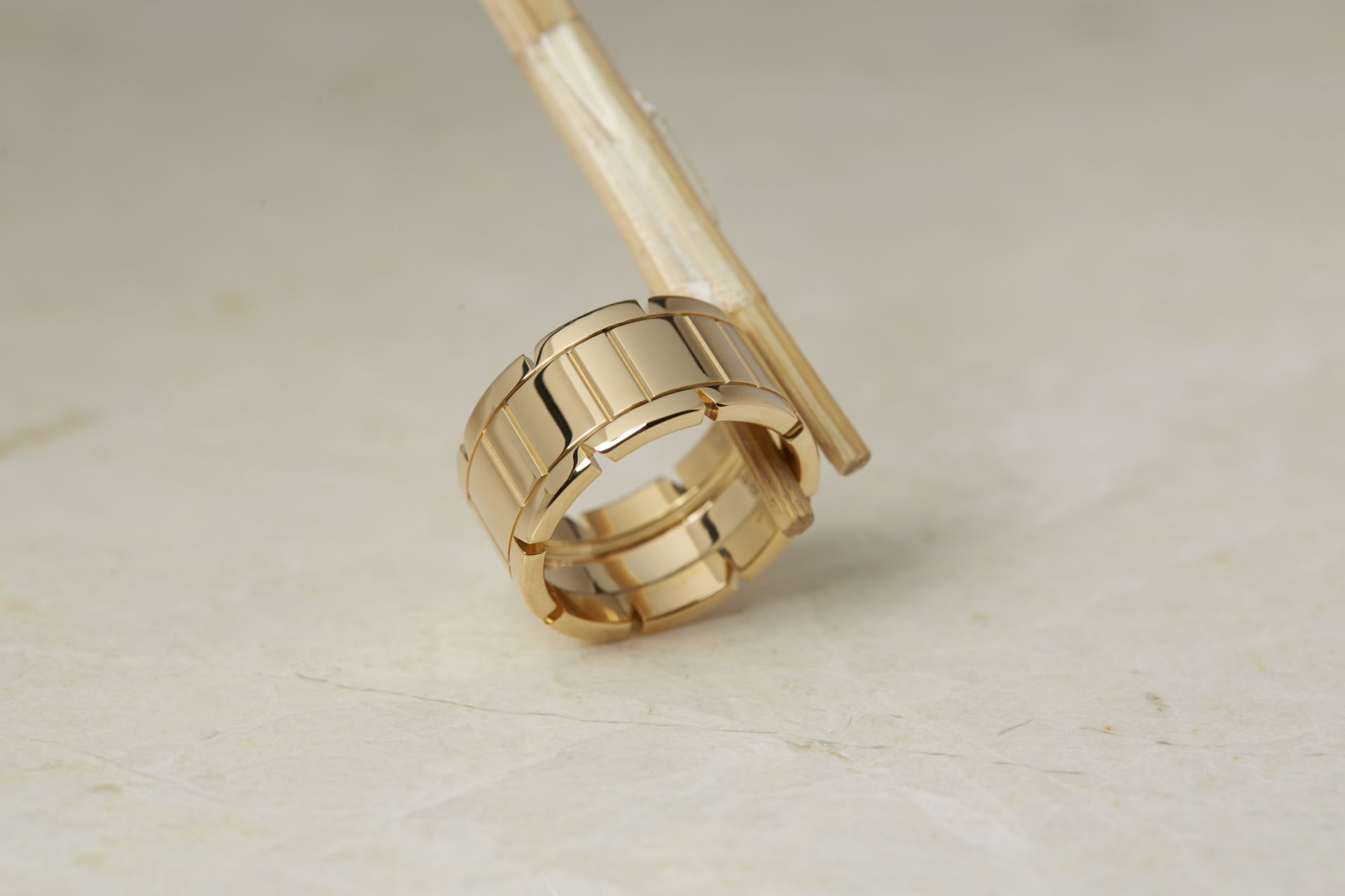 Cartier 18k Yellow Gold Tank Francaise Ring with Presentation Box - Bild 2 aus 13