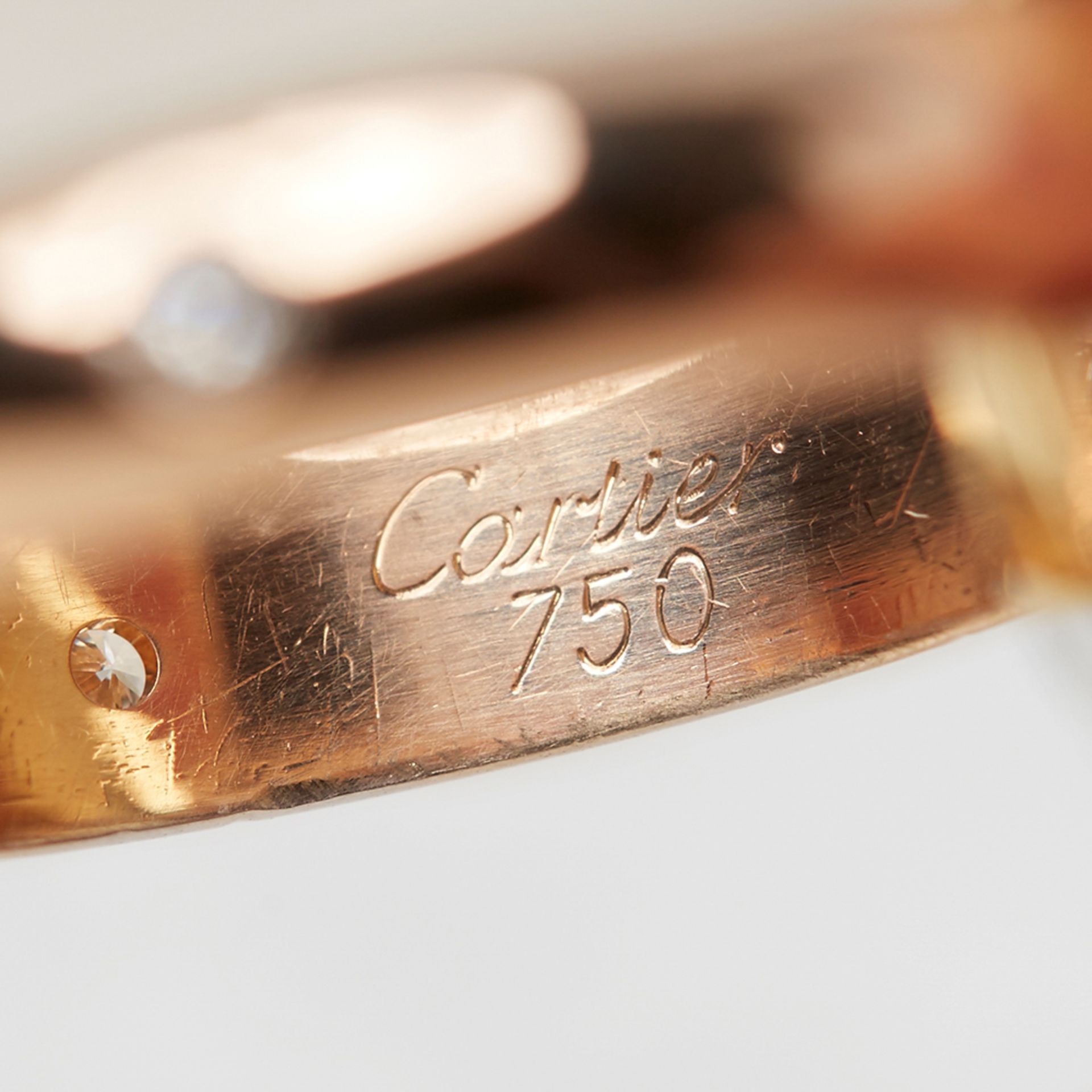 Cartier 18k Yellow, White & Rose Gold Diamond Trinity Ring Size L with Presentation Box - Bild 6 aus 22