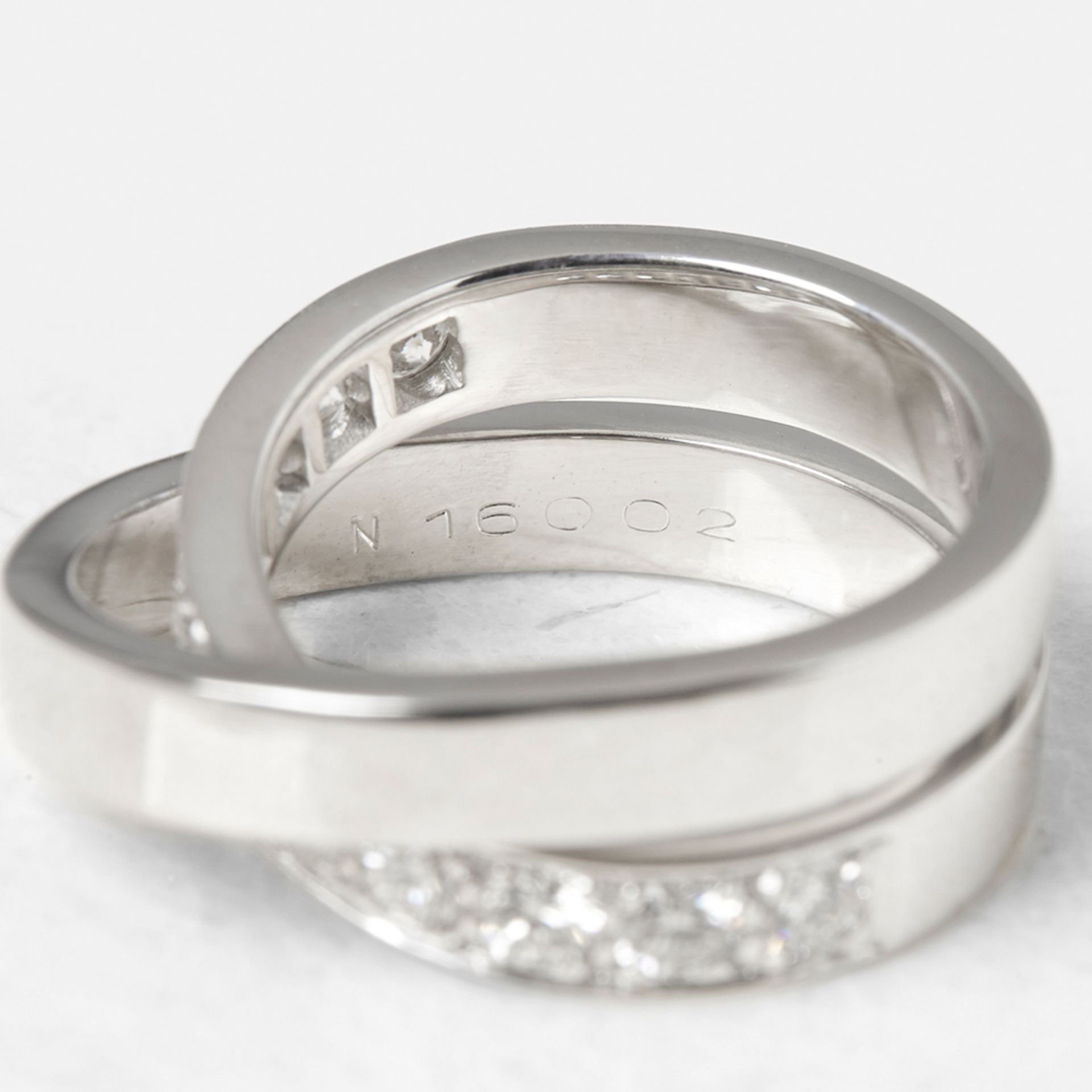 Cartier 18k White Gold Diamond Crossover Paris Nouvelle Vague Ring with Cartier Box - Bild 6 aus 7