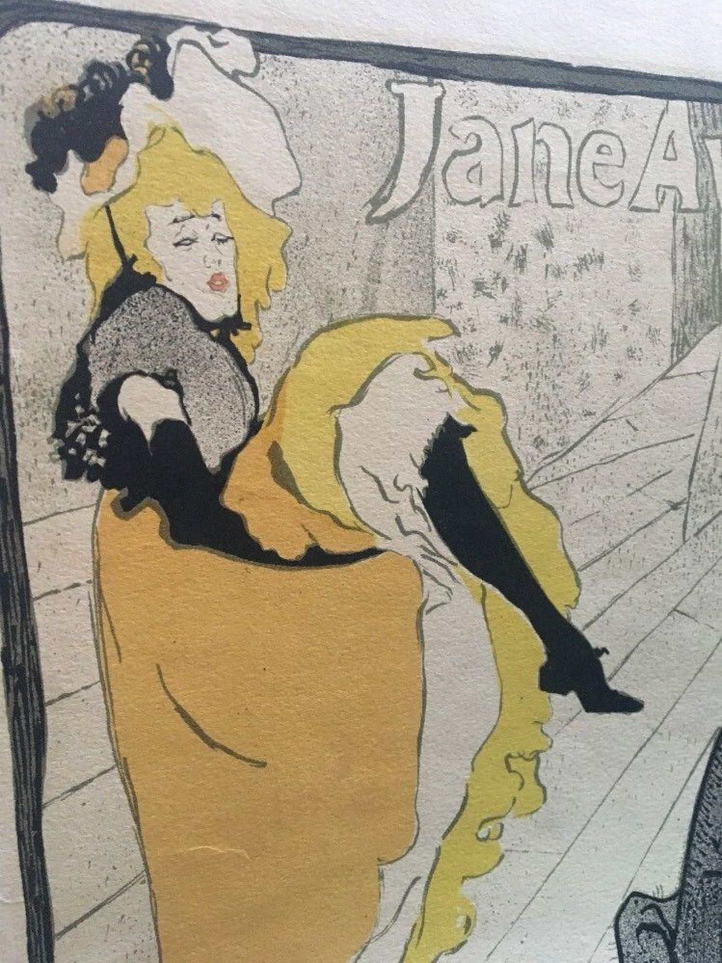 Vintage lithograph Toulouse-Lautrec Jane Avril - Exhibited Galerie R G Michel - Image 6 of 6