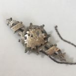 Antique Edwardian Silver & Gold Brooch - Hallmarked Birmingham 1908