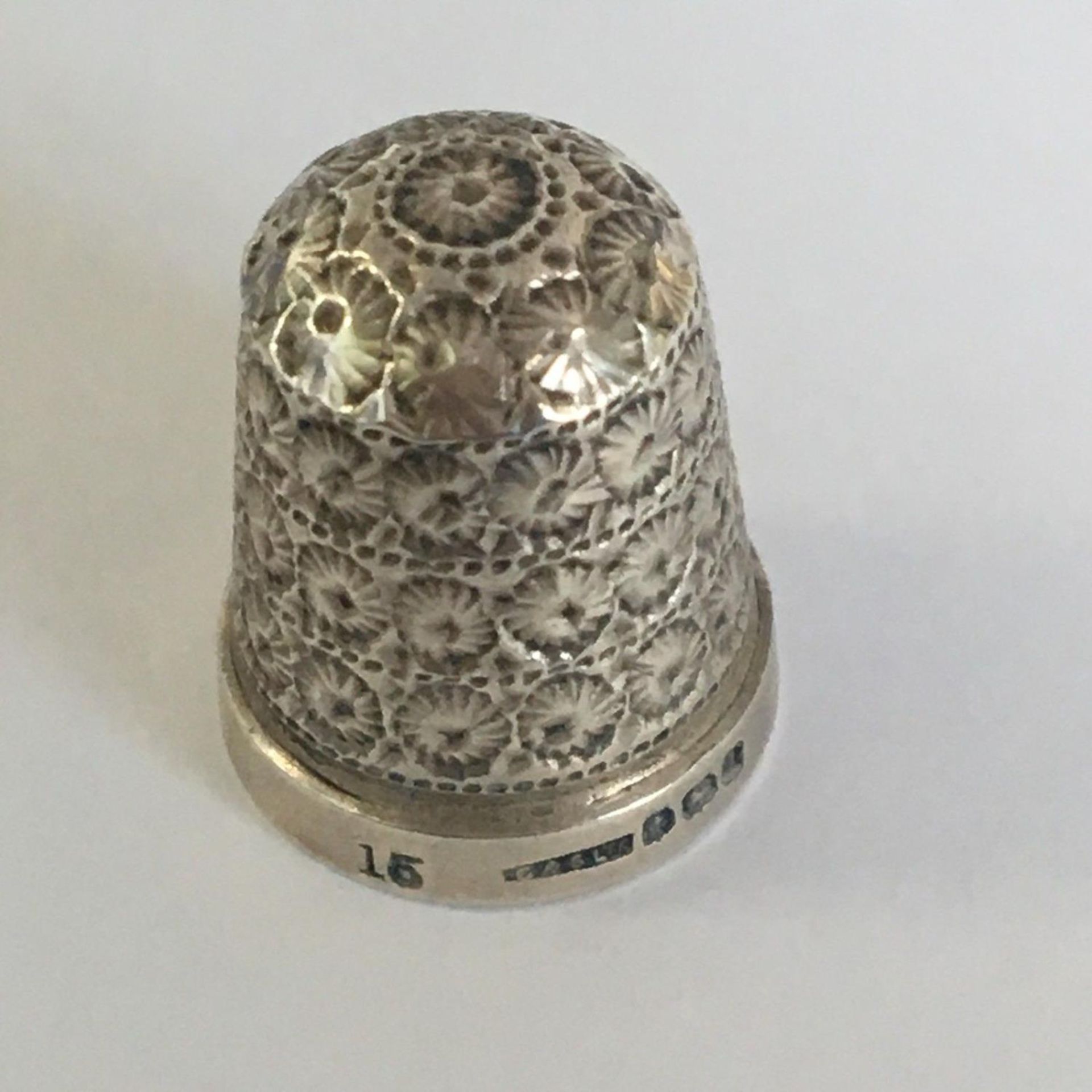 A George V Silver thimble - 1910 - Birmingham Hallmarks