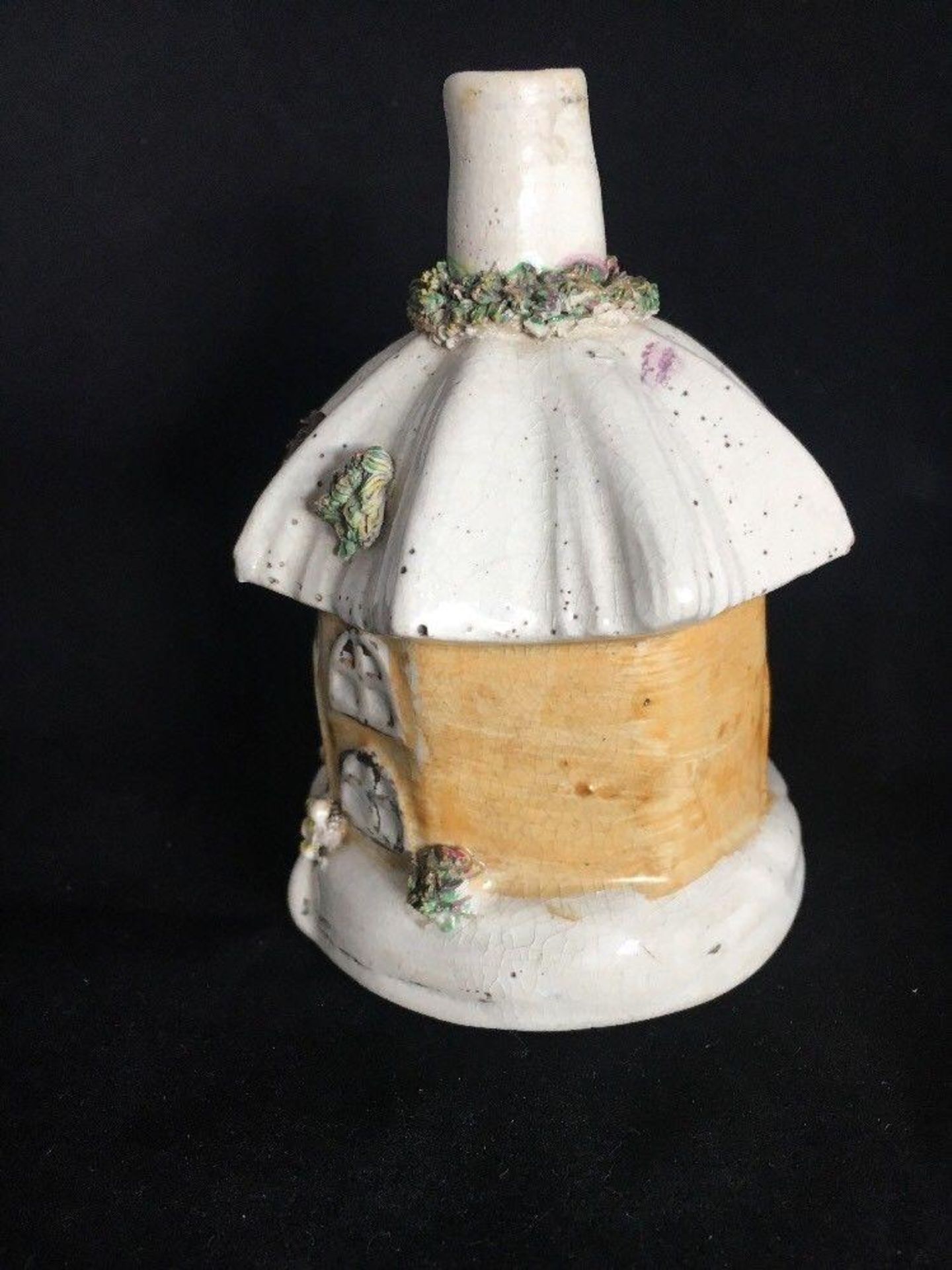 Staffordshire Pottery Octagonal House Pastille Burner Night Light in the form of a Thatched Cottage - Image 2 of 5