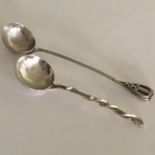 Two Scottish Silver Salt Spoons by Philip D A Campbell Isle of Mull Silver Co - Edinburgh Hallmarks