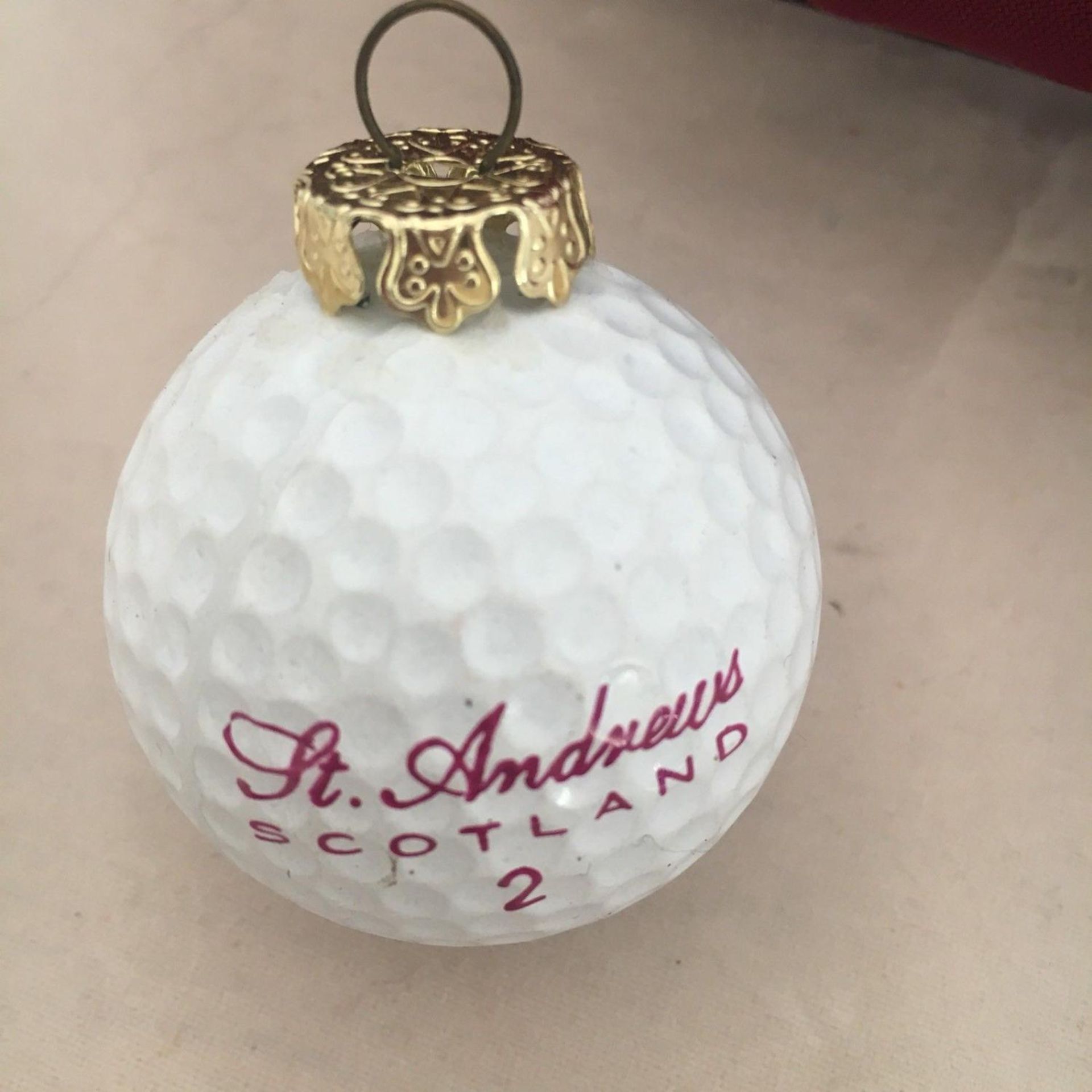 Ascot & Taylor St Andrew's Golf Ball Christmas Ornaments Set of 5 in Wooden Box - Image 2 of 4