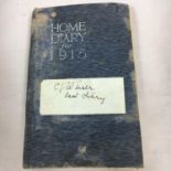 Antique Hand Written Personal Diary for 1915 Entries for Most Days