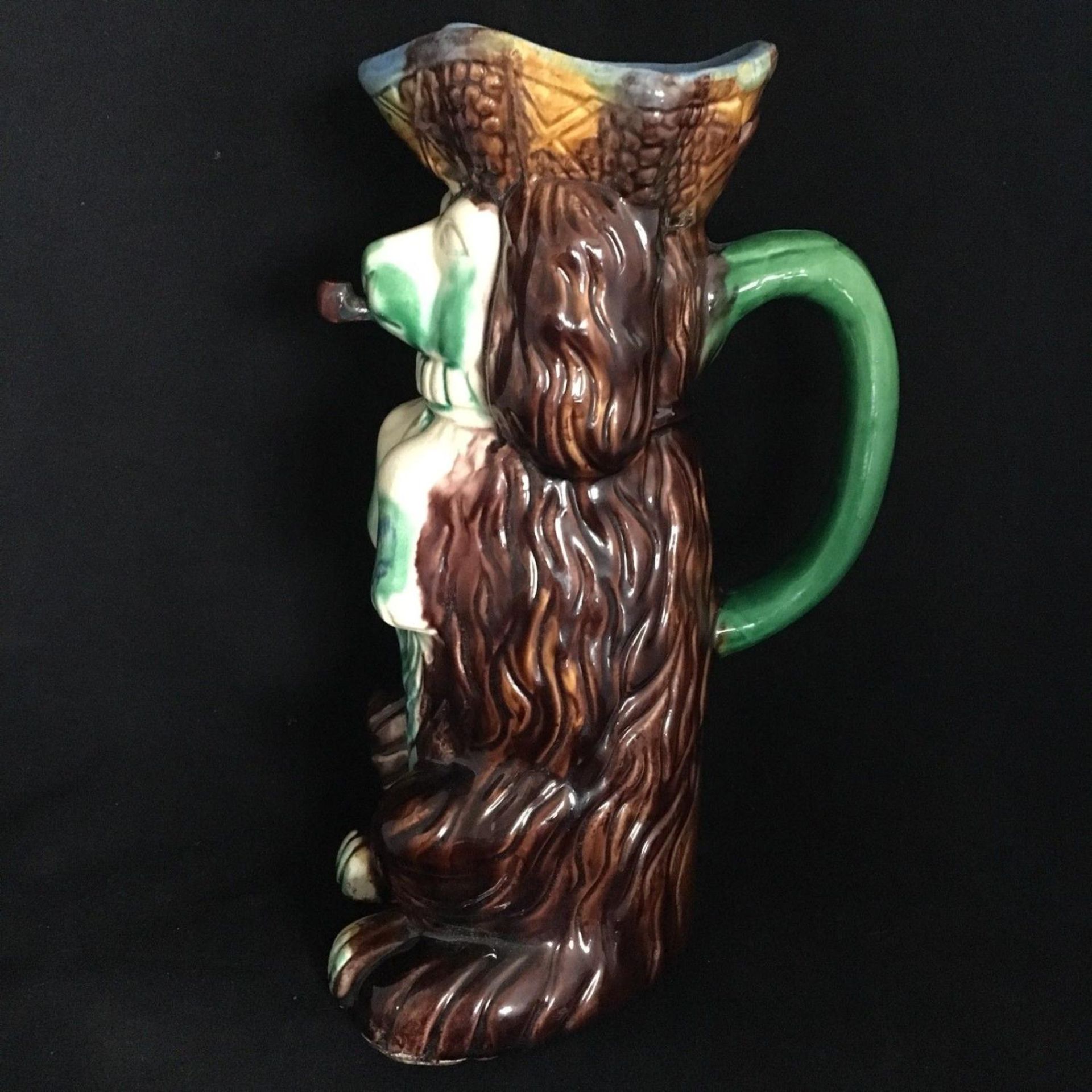 Antique Staffordshire Colour Glazed Dog Jug Smoking Pipe - Image 5 of 8