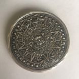 Mexican 925 Silver Large Pendant/Brooch Aztec Mayan Calendar Made In Mexico