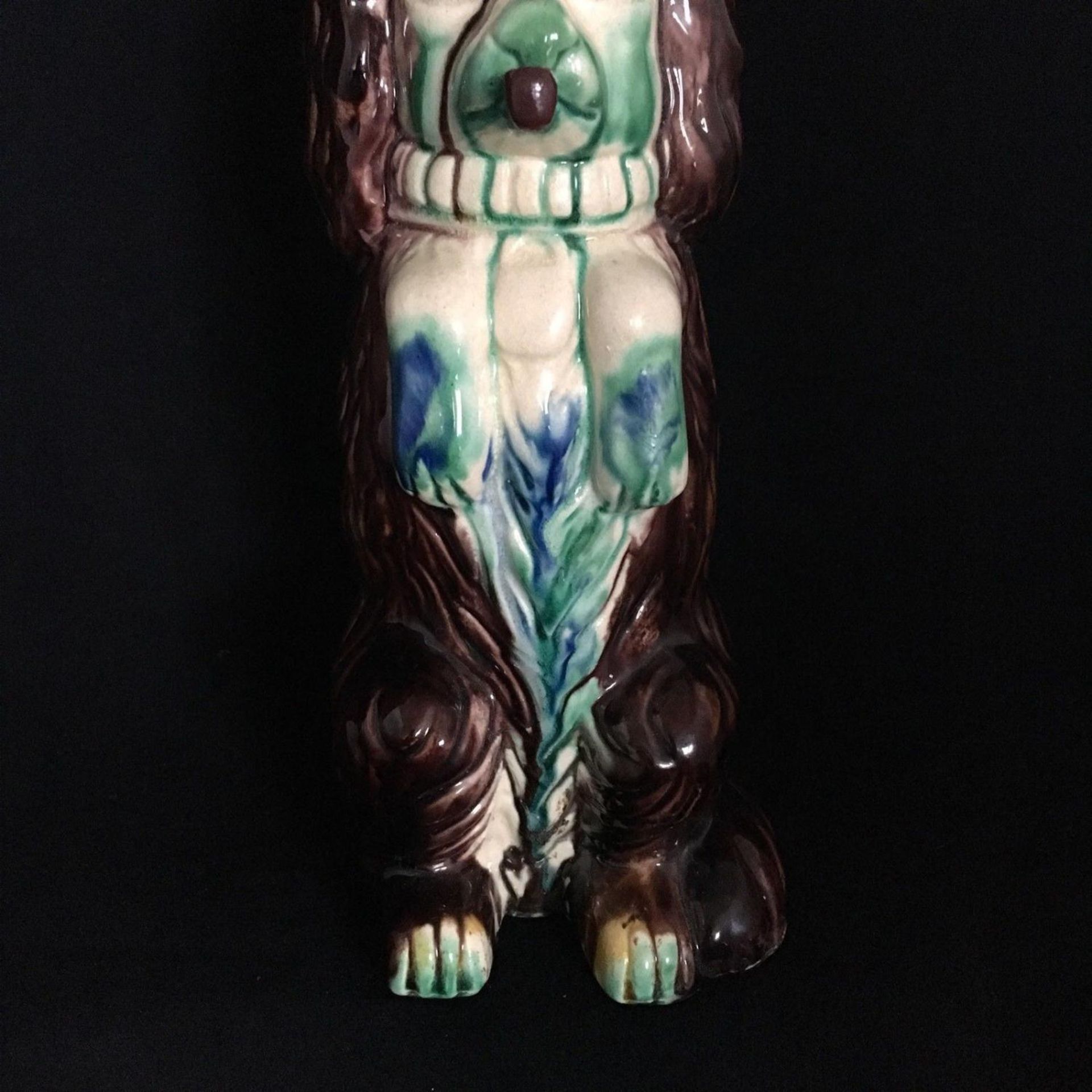 Antique Staffordshire Colour Glazed Dog Jug Smoking Pipe - Image 3 of 8