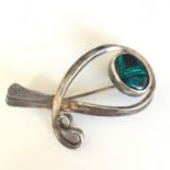 A beautiful silver brooch designed and made by silversmith Chris Morphy. Birmingham hallmarks, 1990