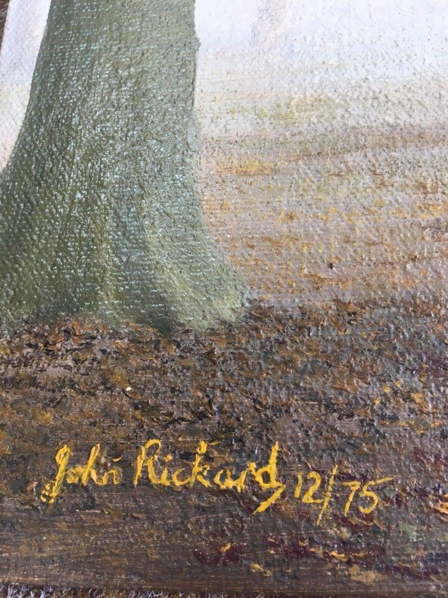 Signed Oil Painting by John Rickard "WOODLAND" 1975 - Image 2 of 4