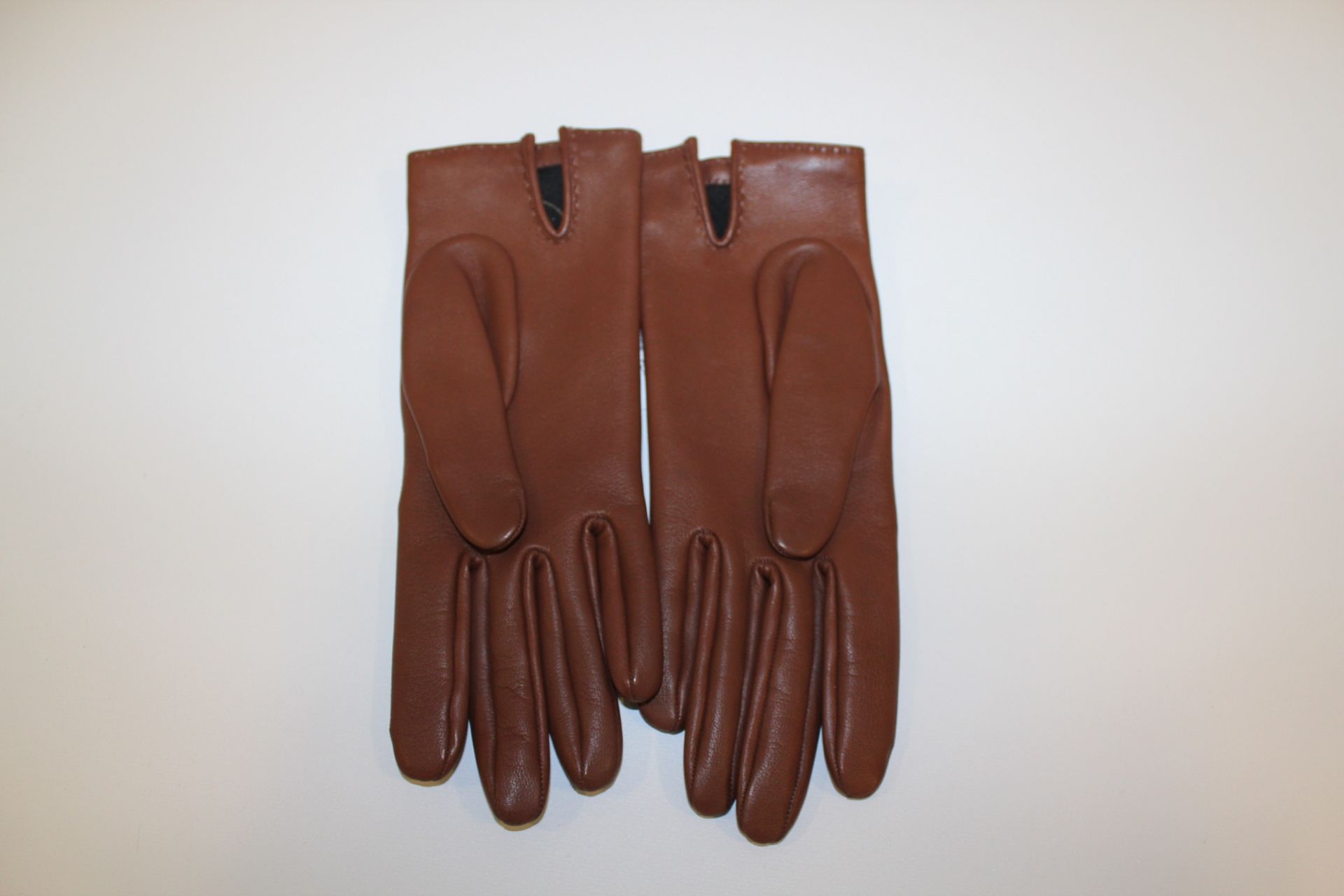 HERMES Tan Leather Gloves - Image 3 of 3