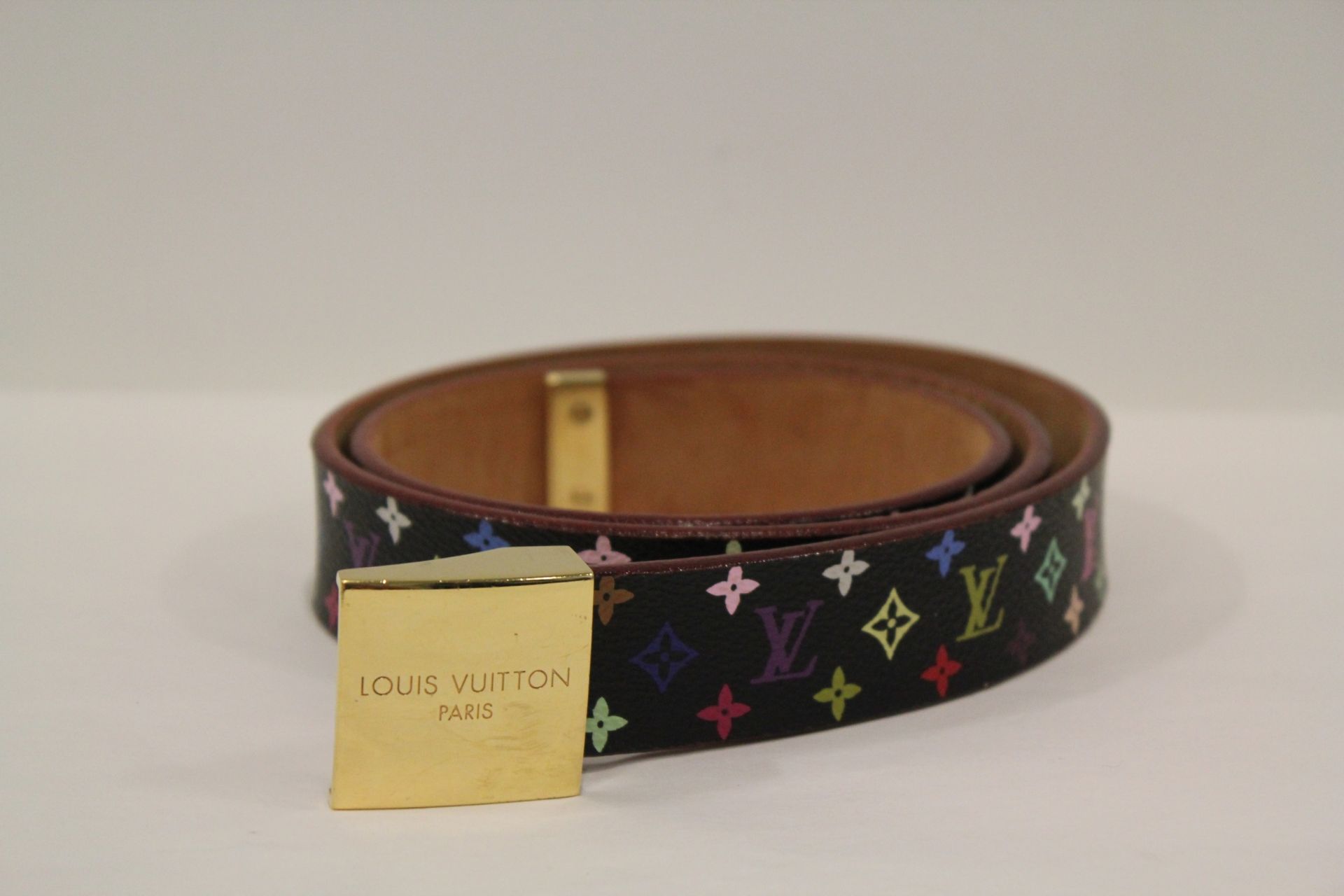 Louis Vuitton Black Multicolore LV Monogram Belt