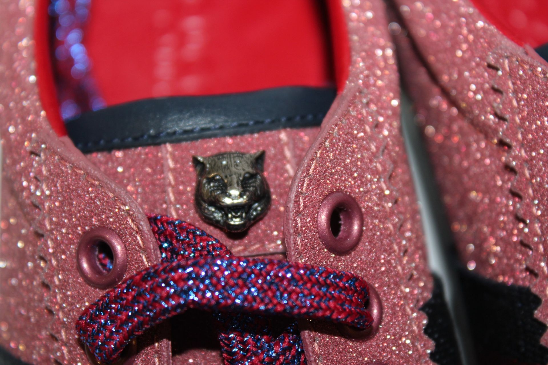 GUCCI Glitter Web Trainer _ RED _ 38 (UK 5) - Image 4 of 7