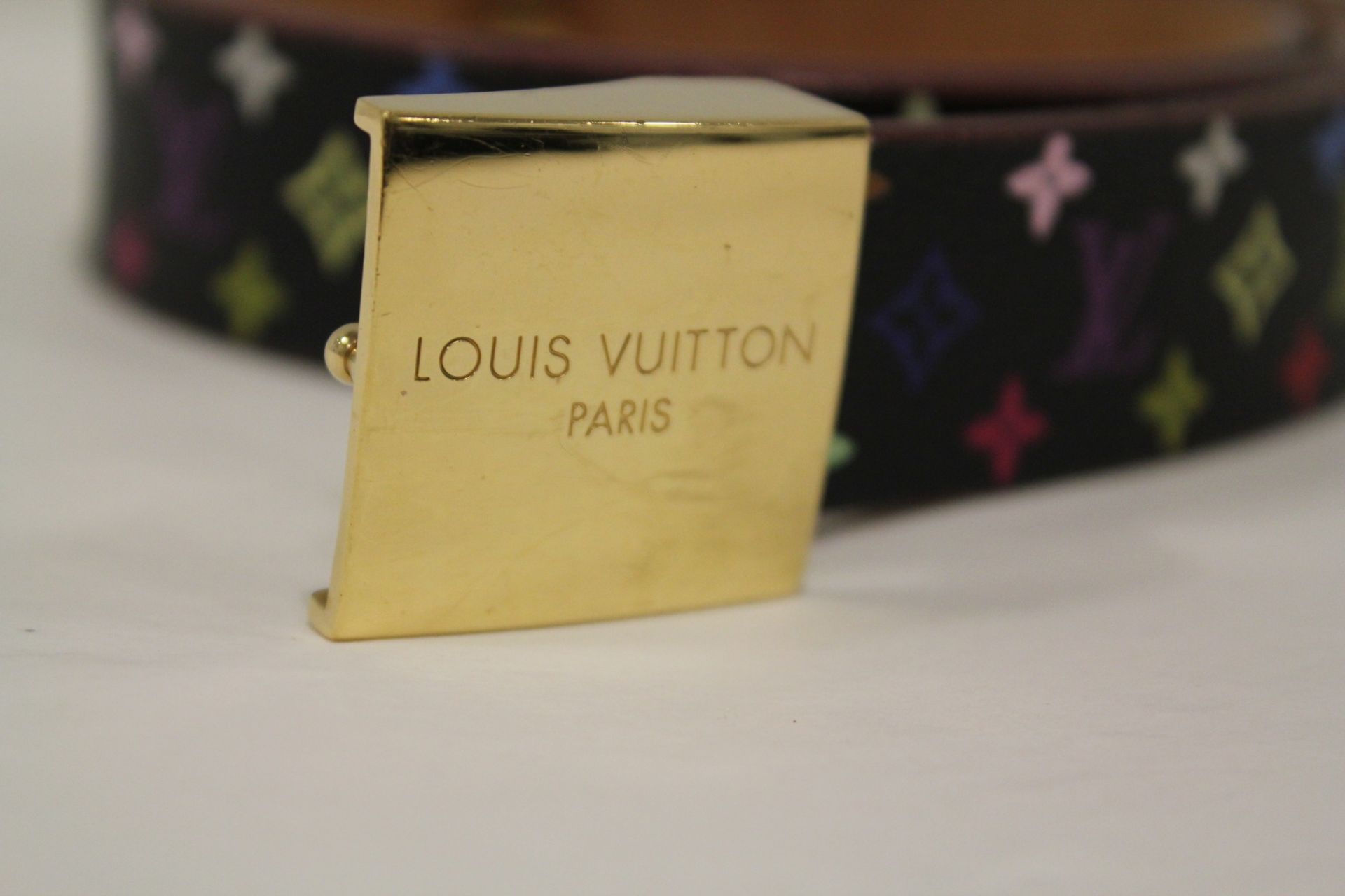 Louis Vuitton Black Multicolore LV Monogram Belt - Image 2 of 7