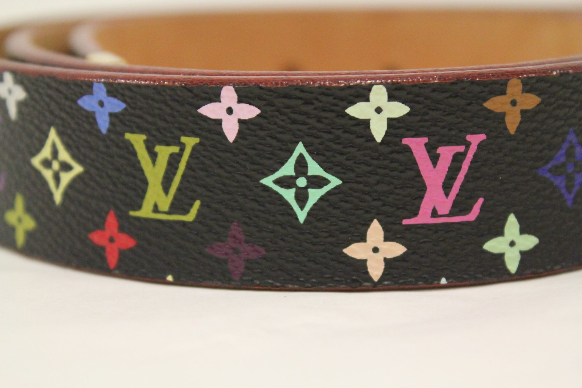 Louis Vuitton Black Multicolore LV Monogram Belt - Image 3 of 7