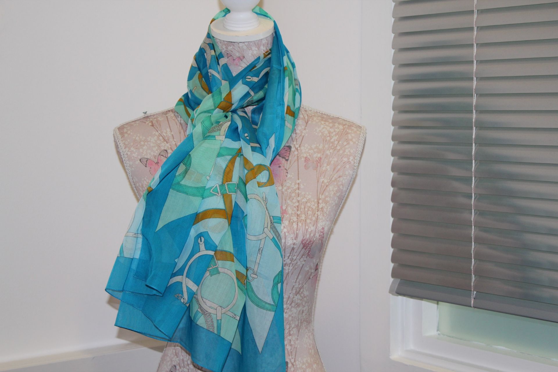 HERMES Sarong Scarf _ Turquoise