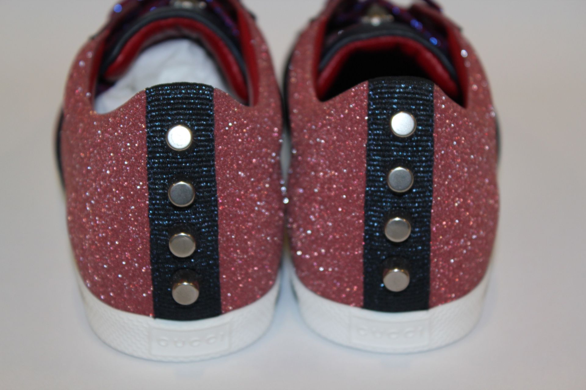 GUCCI Glitter Web Trainer _ RED _ 38 (UK 5) - Image 3 of 7